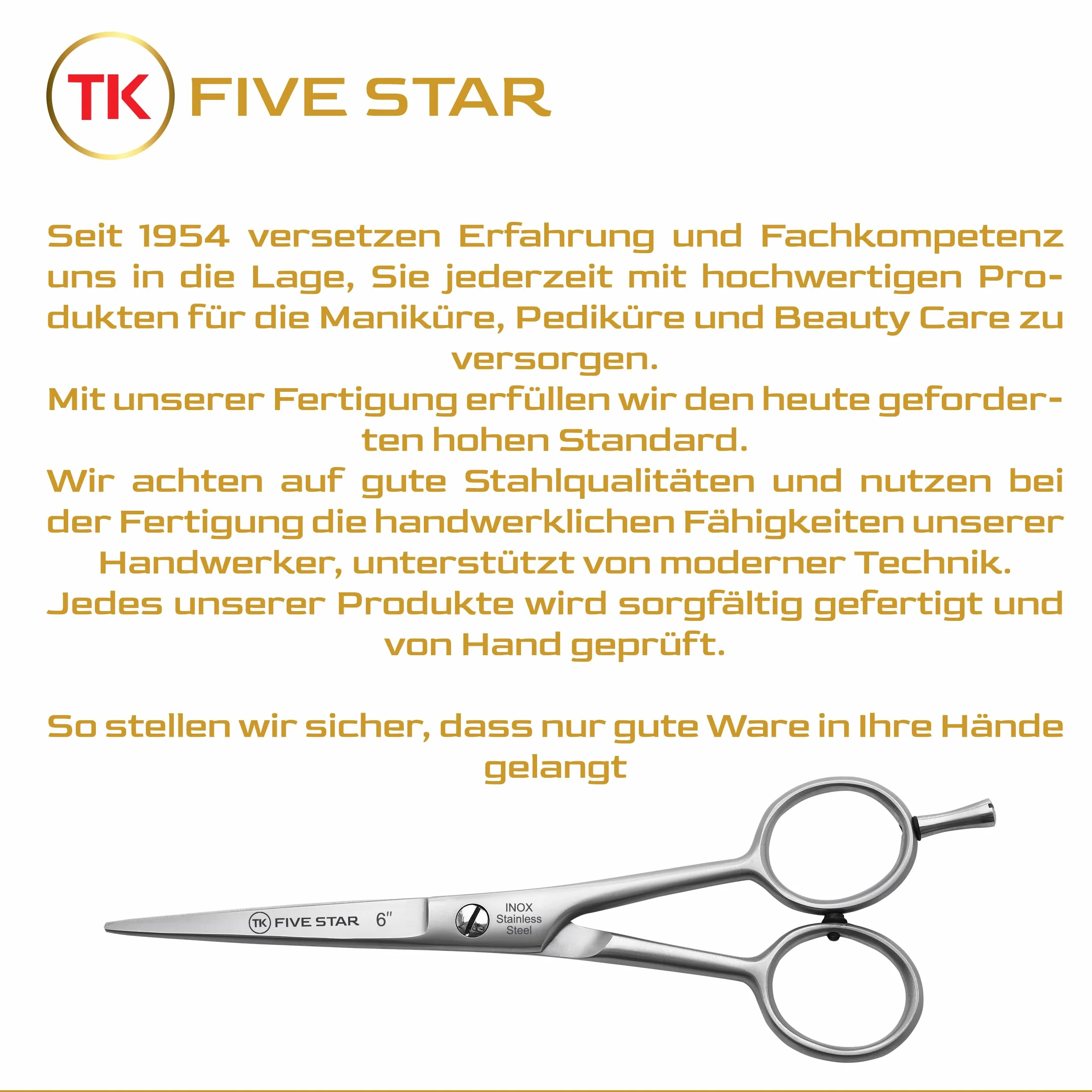 TK FIVE STAR profesjonalne nożyczki fryzjerskie 15 cm nierdzewne