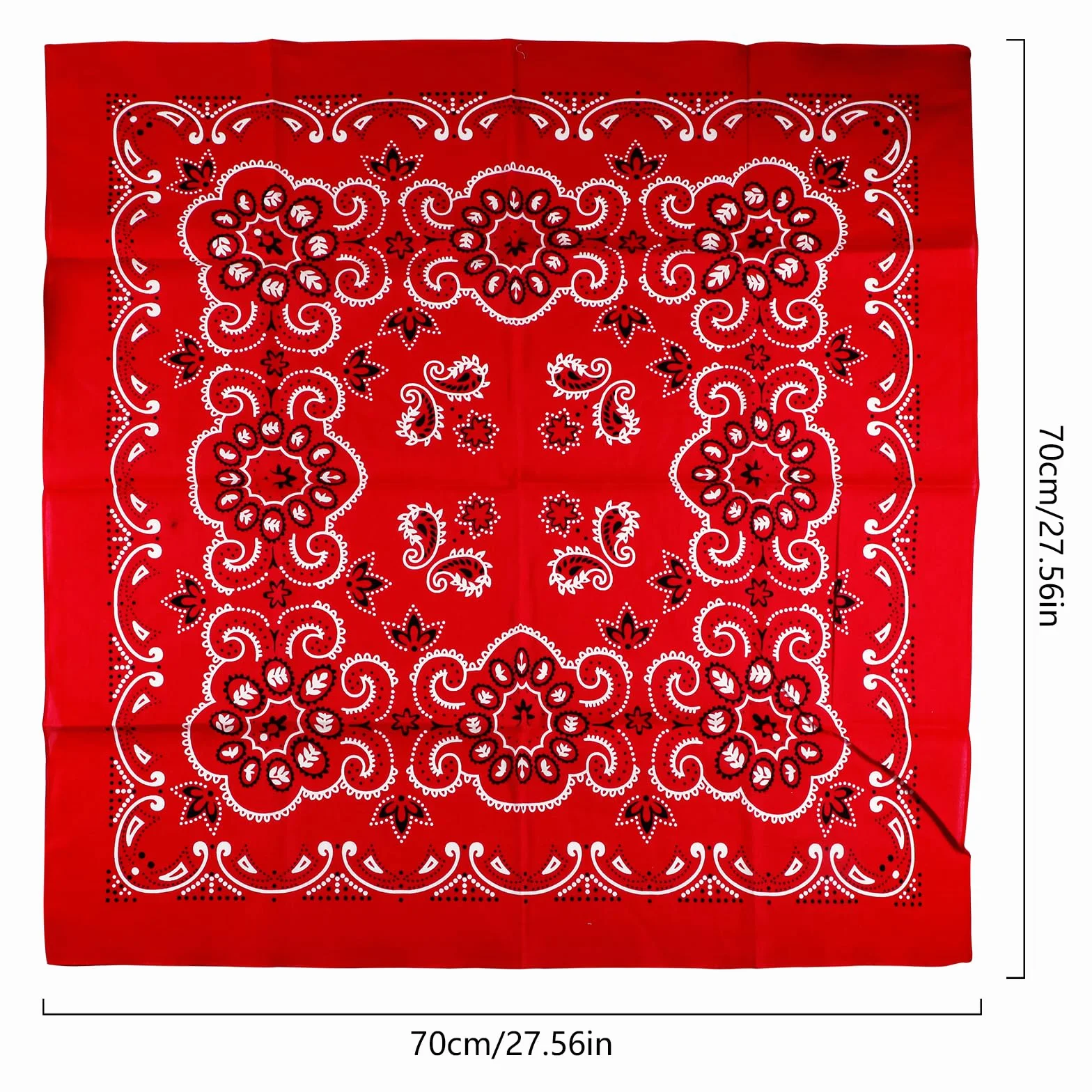 70 cm x 70 cm 100% bawełniane bandany, opaska na głowę, maska na twarz, kwadratowy szalik nakrycie głowy dla mężczyzn i kobiet (1 szt., czerwony), Czerwony, Rozmiar uniwersalny