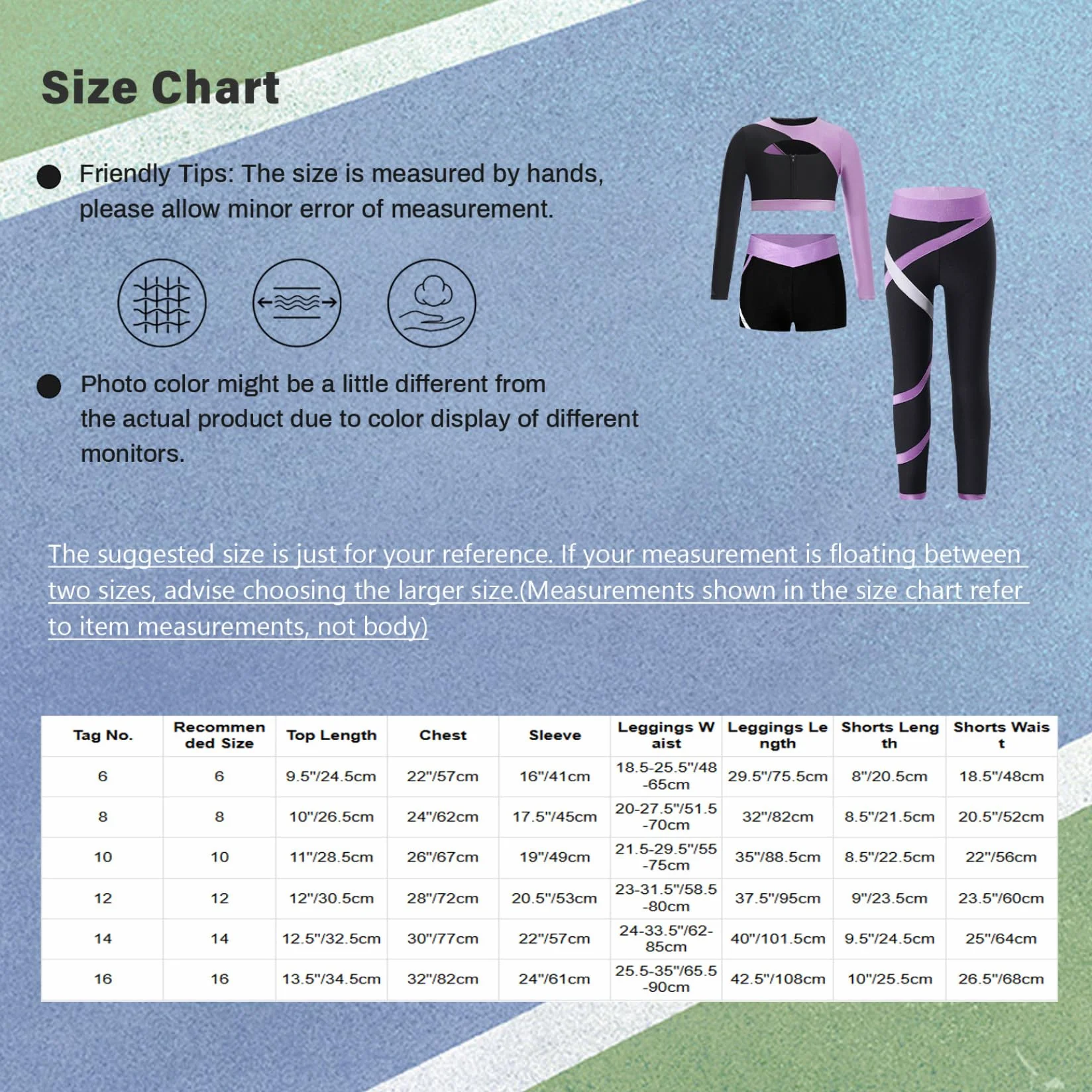 Dziewczęcy dres treningowy, legginsy sportowe i t-shirt, szorty crop top, zestaw 3 sztuk, dla dzieci, do uprawiania sportu, jogi, fitnessu, biegania