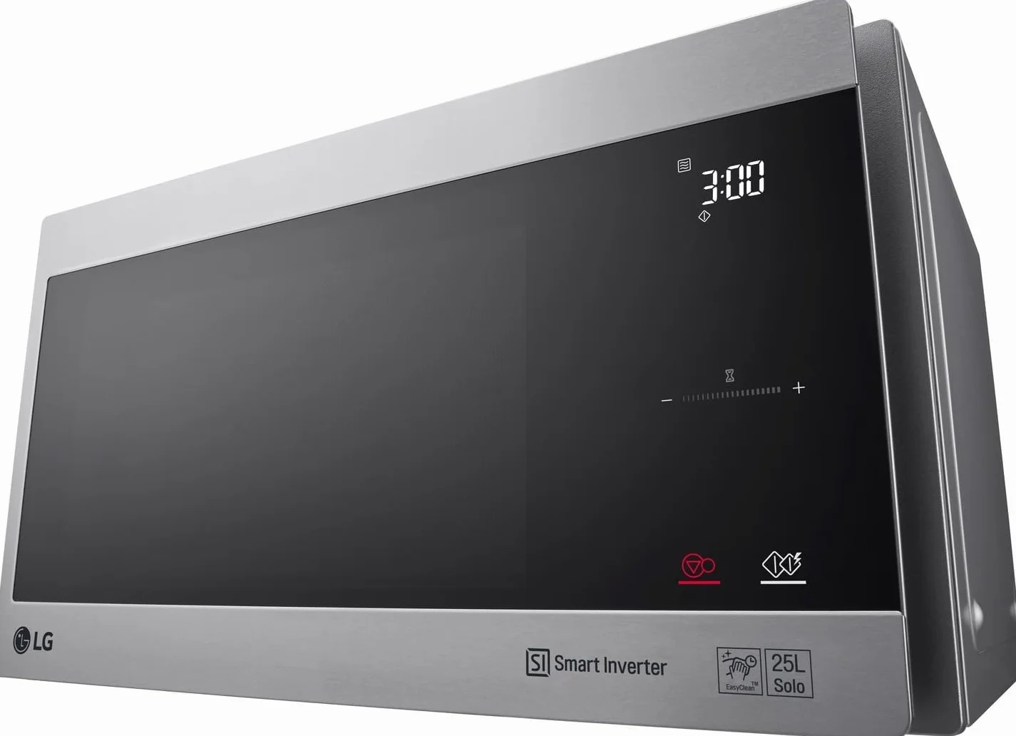 LG MS2595CIS kuchenka mikrofalowa z technologią Smart Inverter, pojemność 25 l, 1000 W, automatyczne programy, regulowane poziomy mocy i funkcja EasyClean, srebrna