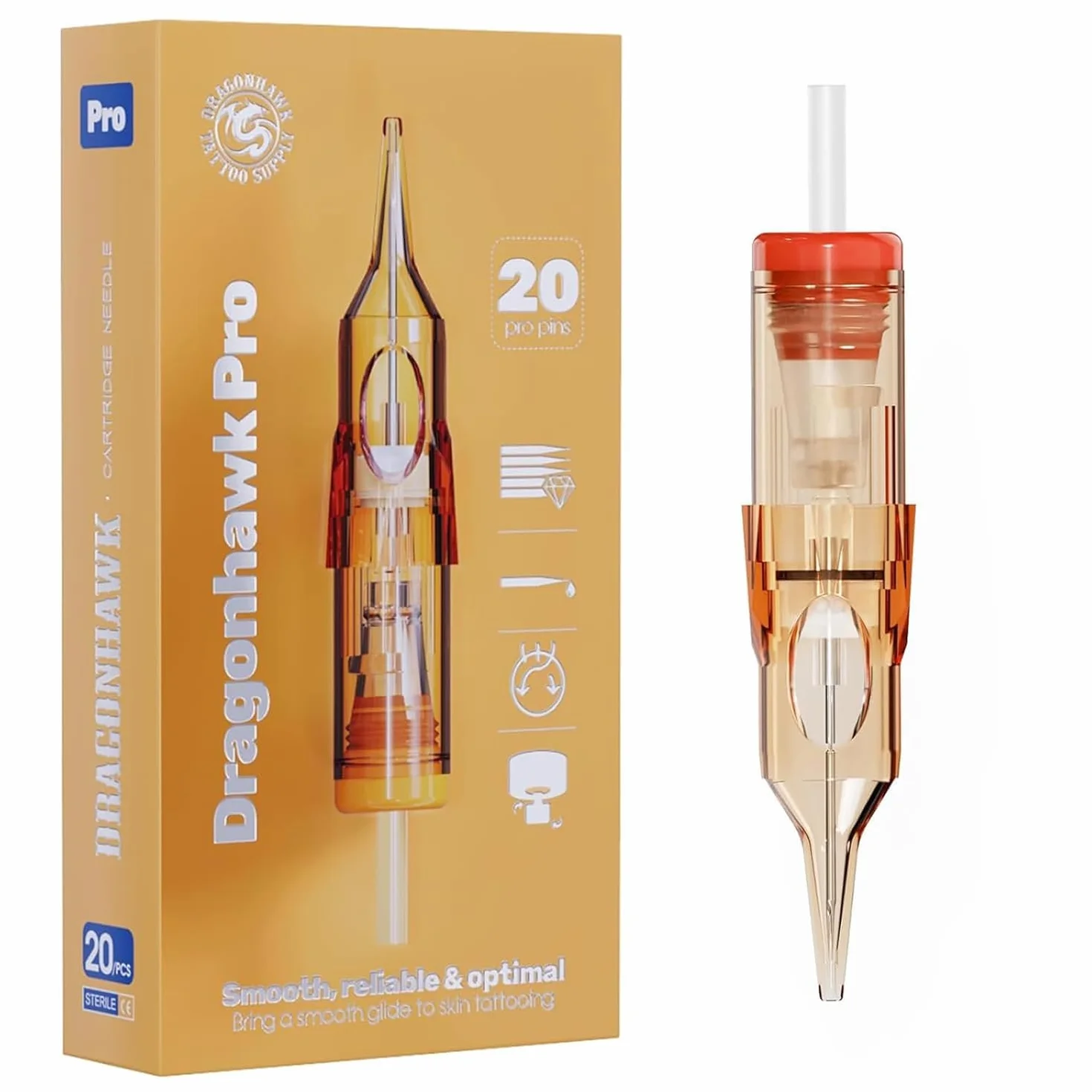 Dragonhawk Pro Tattoo Needles Cartridges Disposable 20pcs 1003RL Round Liner for Tattoo Pen Machine
