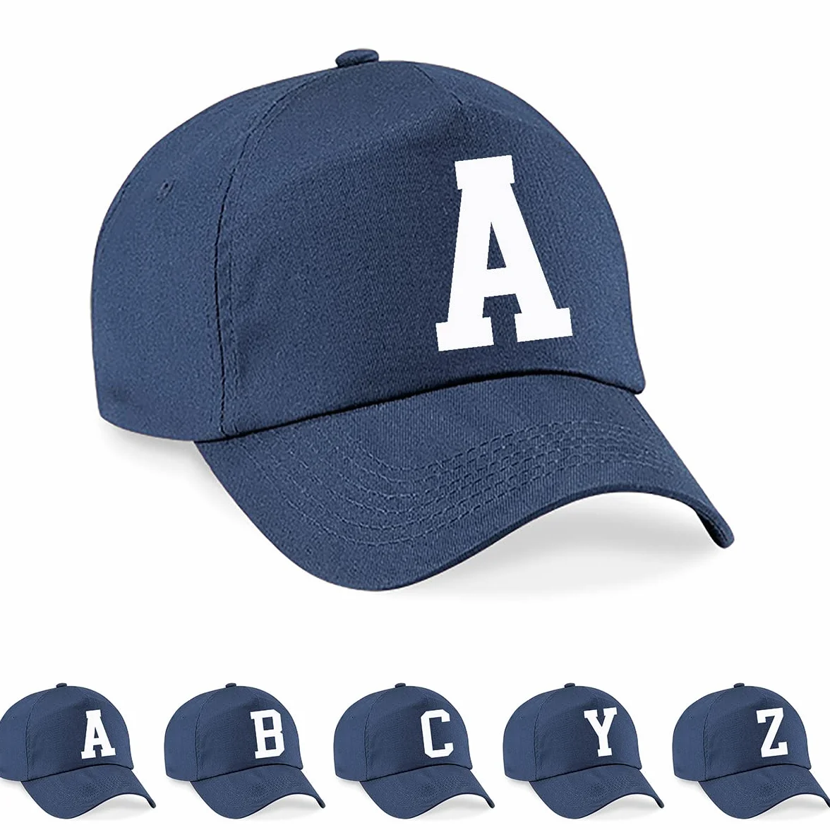 4sold Dziecięca granatowa bawełna A-Z letni kapelusz przeciwsłoneczny dzieci szkoła dzieci czapki czapka sport chłopiec dziewczyna regulowany baseball