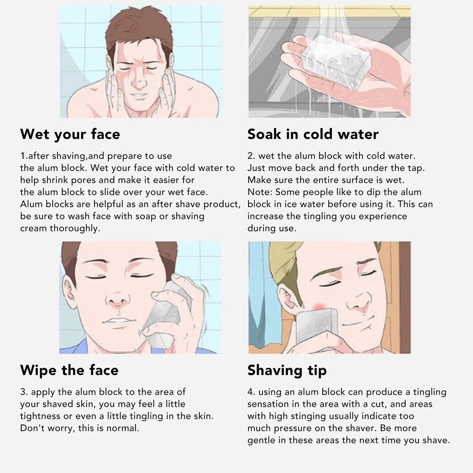After Shave Alum Block, Alaun Post Shave Alaun Block After Shave Alaun Block Home Travel Tragbare Männer Hautberuhigender Post Shave Stein für Jeden Nassrasierer