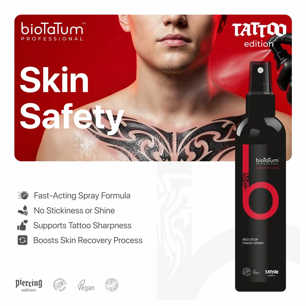 Finish Spray do Tatuażu – Nawilżający Spray do Pielęgnacji Skóry po Tatuowaniu – Profesjonalna Ochrona i Odświeżenie