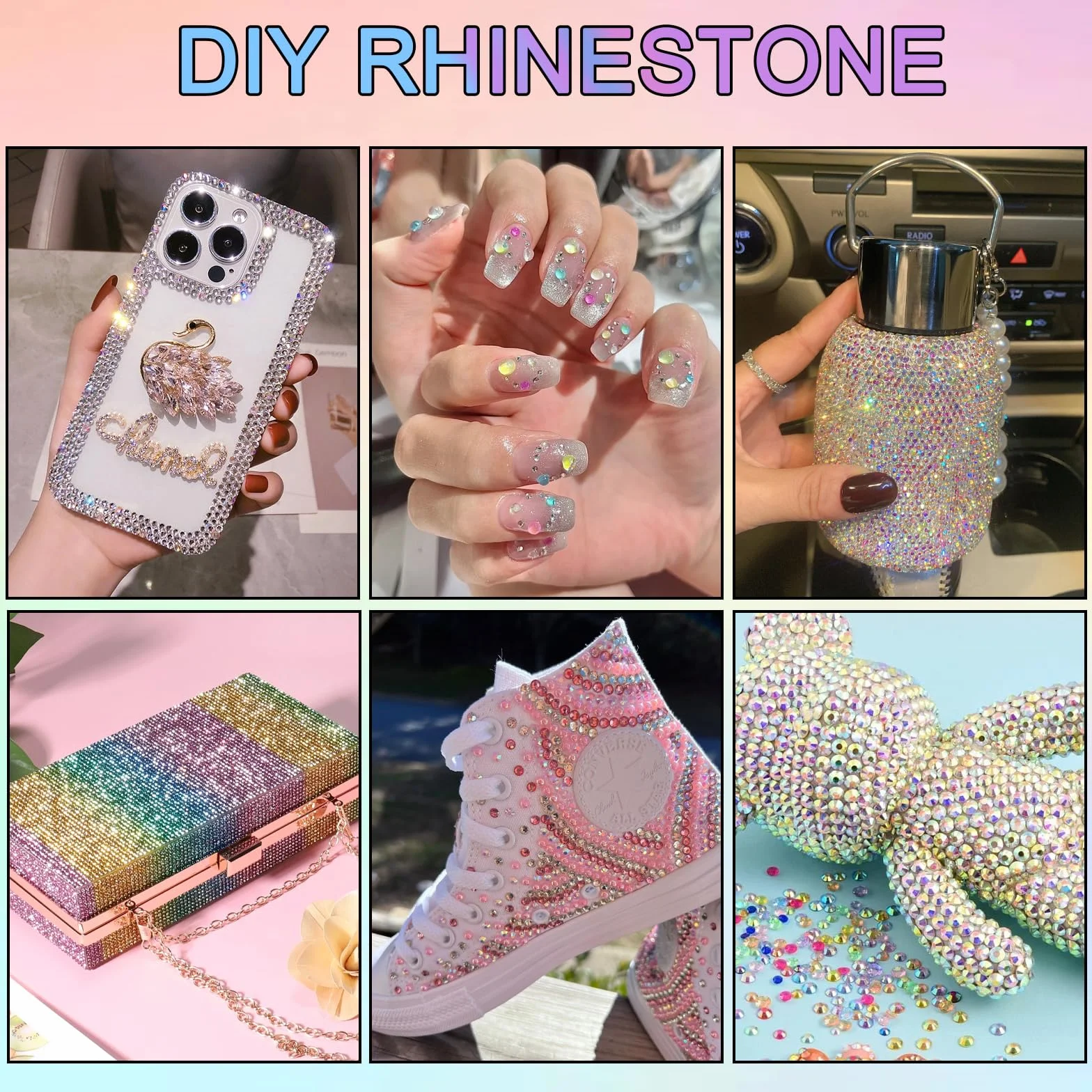 28000 szt. Diamenty do paznokci 3 mm, 28 Kolorów Rhinestones Flat Back, Bedazzling Kit do zdobienia paznokci i rzemiosła, kryształki do majsterkowania dekoracja paznokci ubrania (bez kleju)