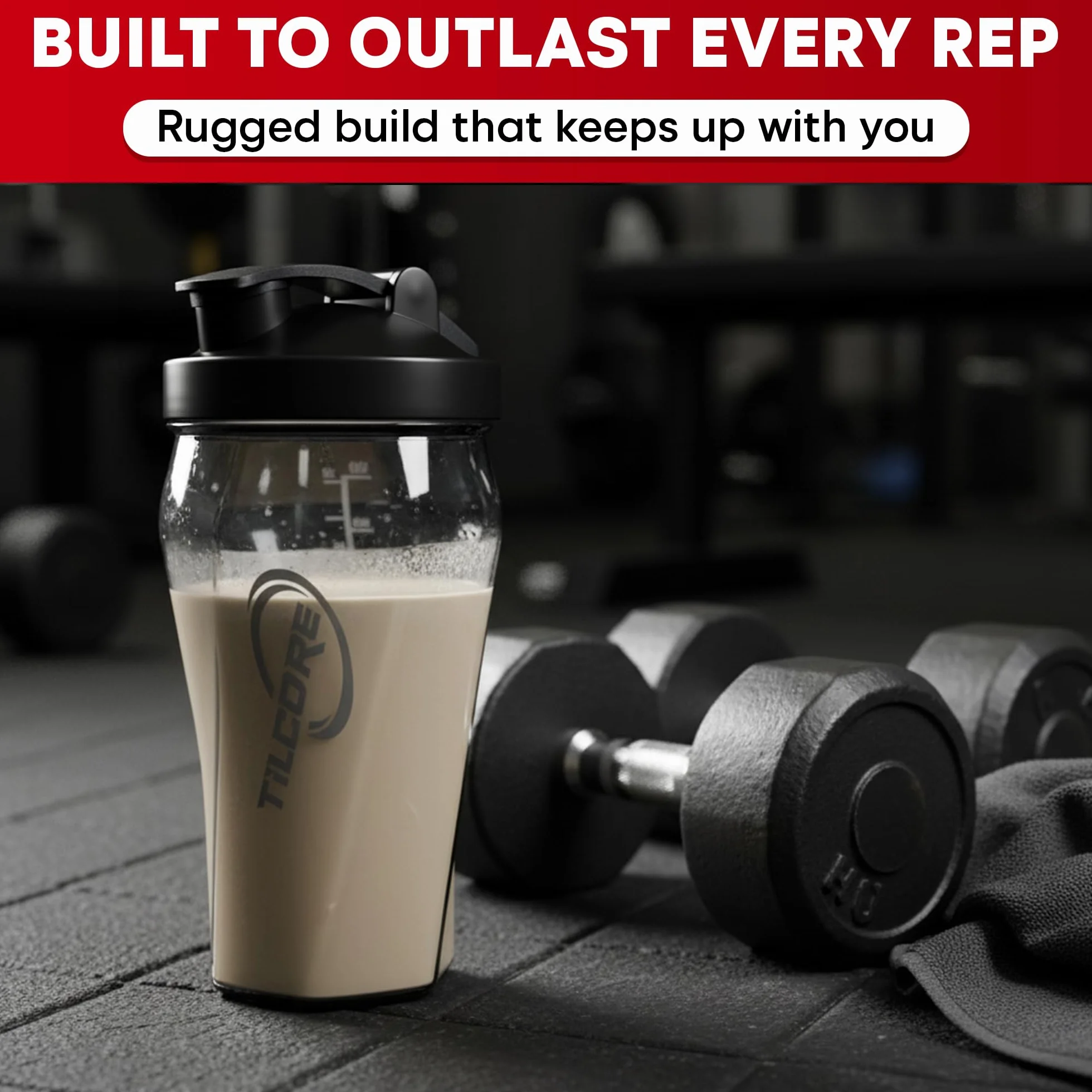 Vortex Protein Shaker Bottle 700 ml – wysokiej jakości kubek do koktajli proteinowych i smoothie, szczelny i trwały, do aktywnego stylu życia