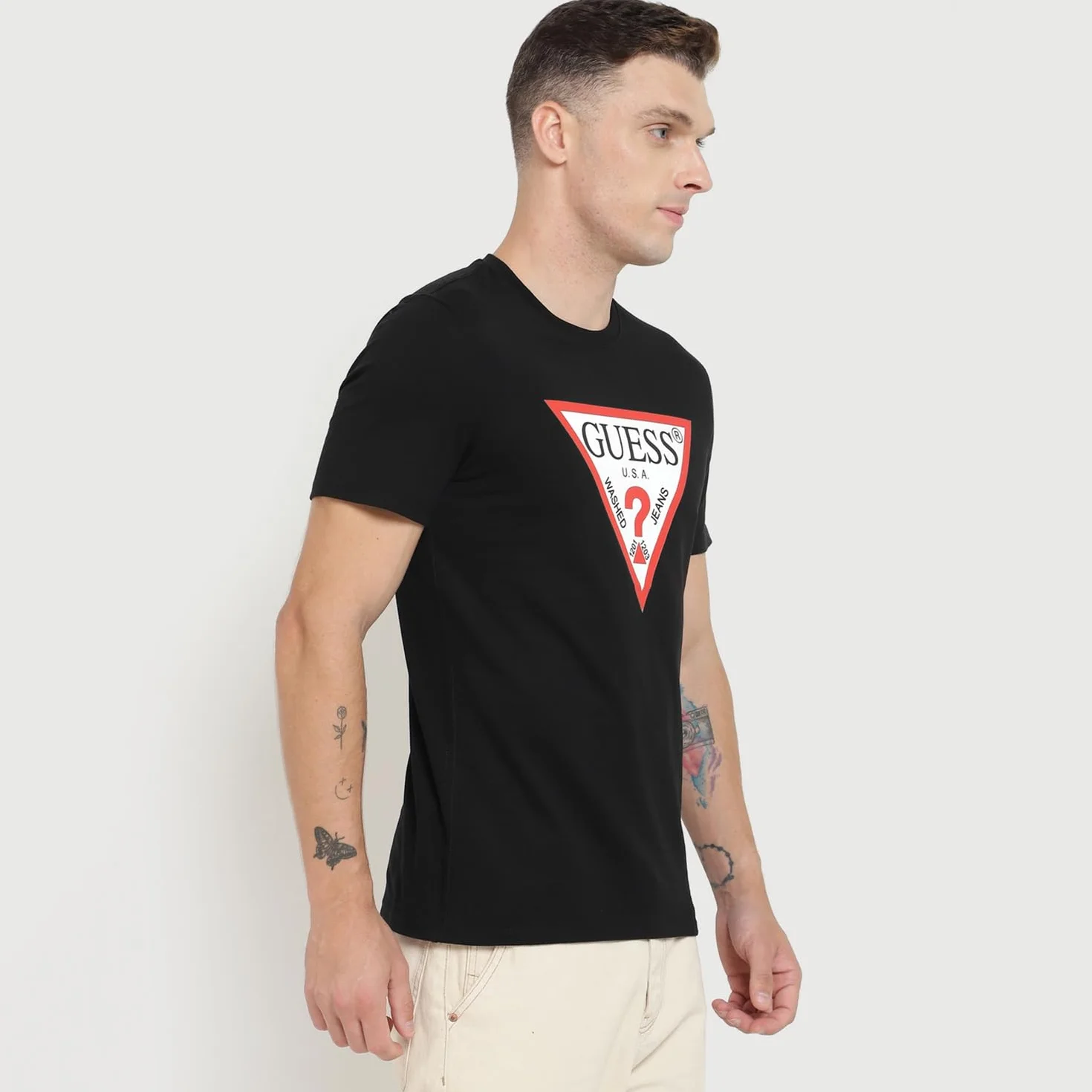T-shirt uomo Guess logo triangolo grigio ES24GU23 M2YI71I3Z14