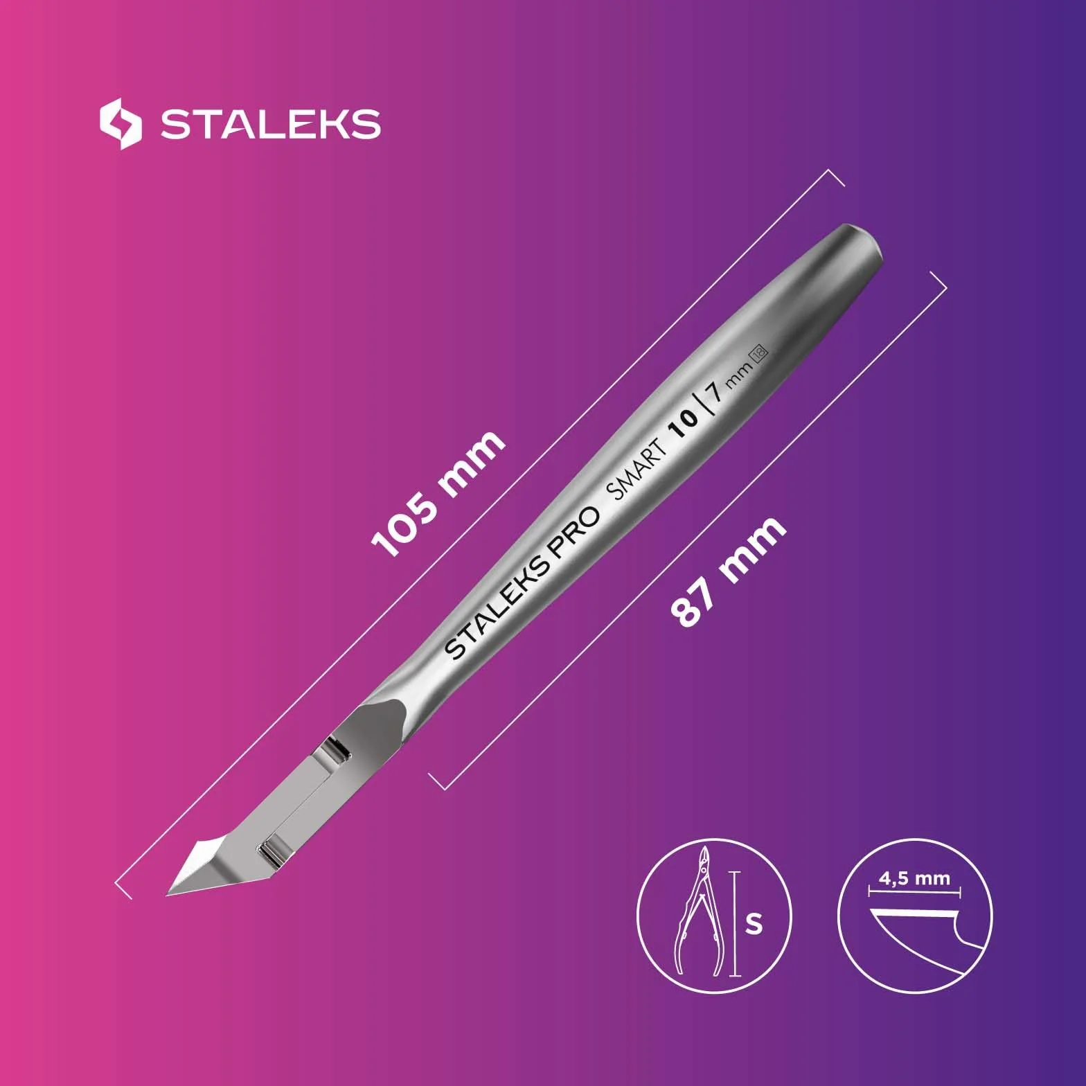 STALEKS PRO Smart 10 Szczypce do skórek (długość ostrza - 7 mm) NS-10-7