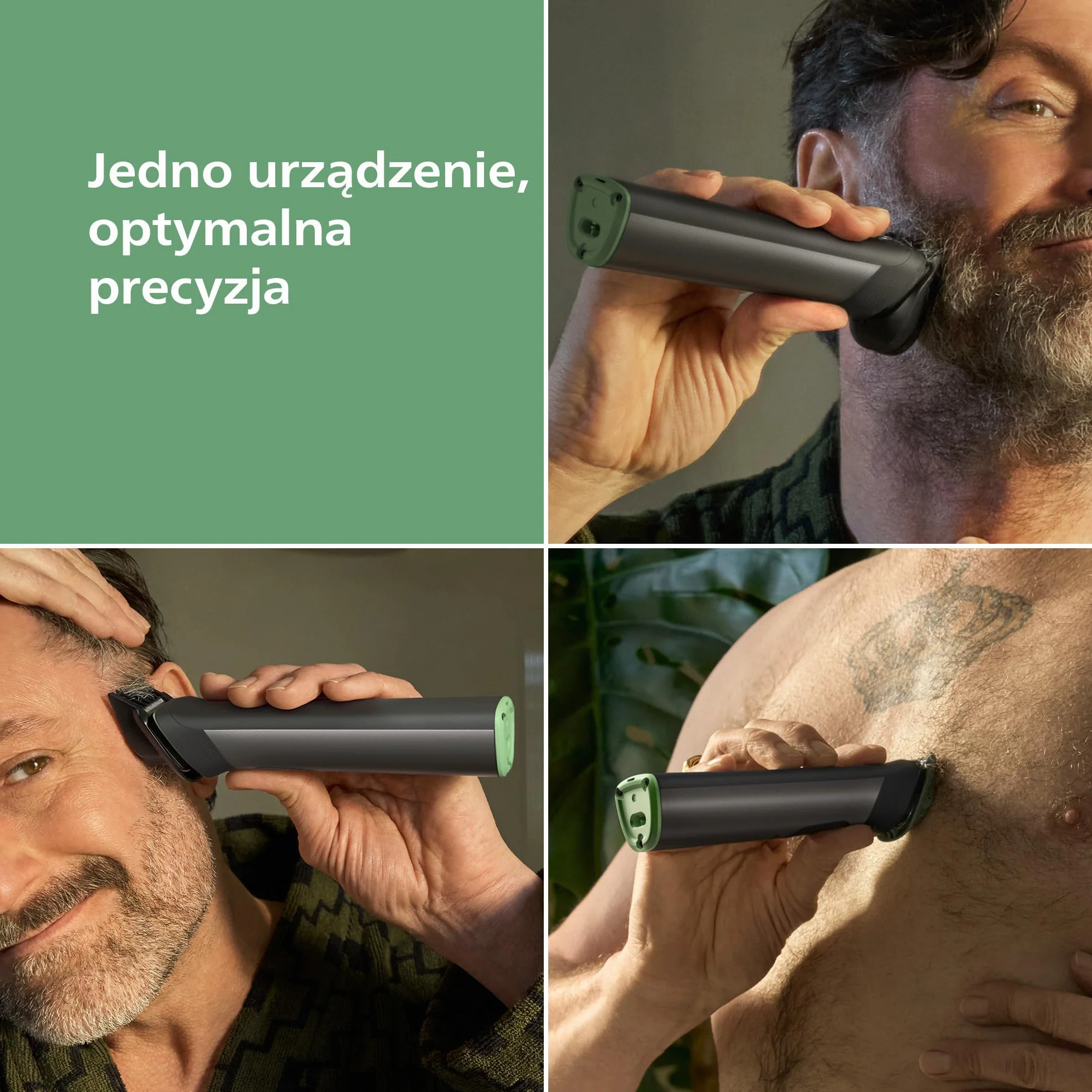 19-elementowy trymer Philips Multigroom All-in-One z serii 7000: trymer do twarzy, głowy i ciała, samoostrzące się metalowe ostrza, 26 ustawień długości (0,5-20 mm), model MG7962/30