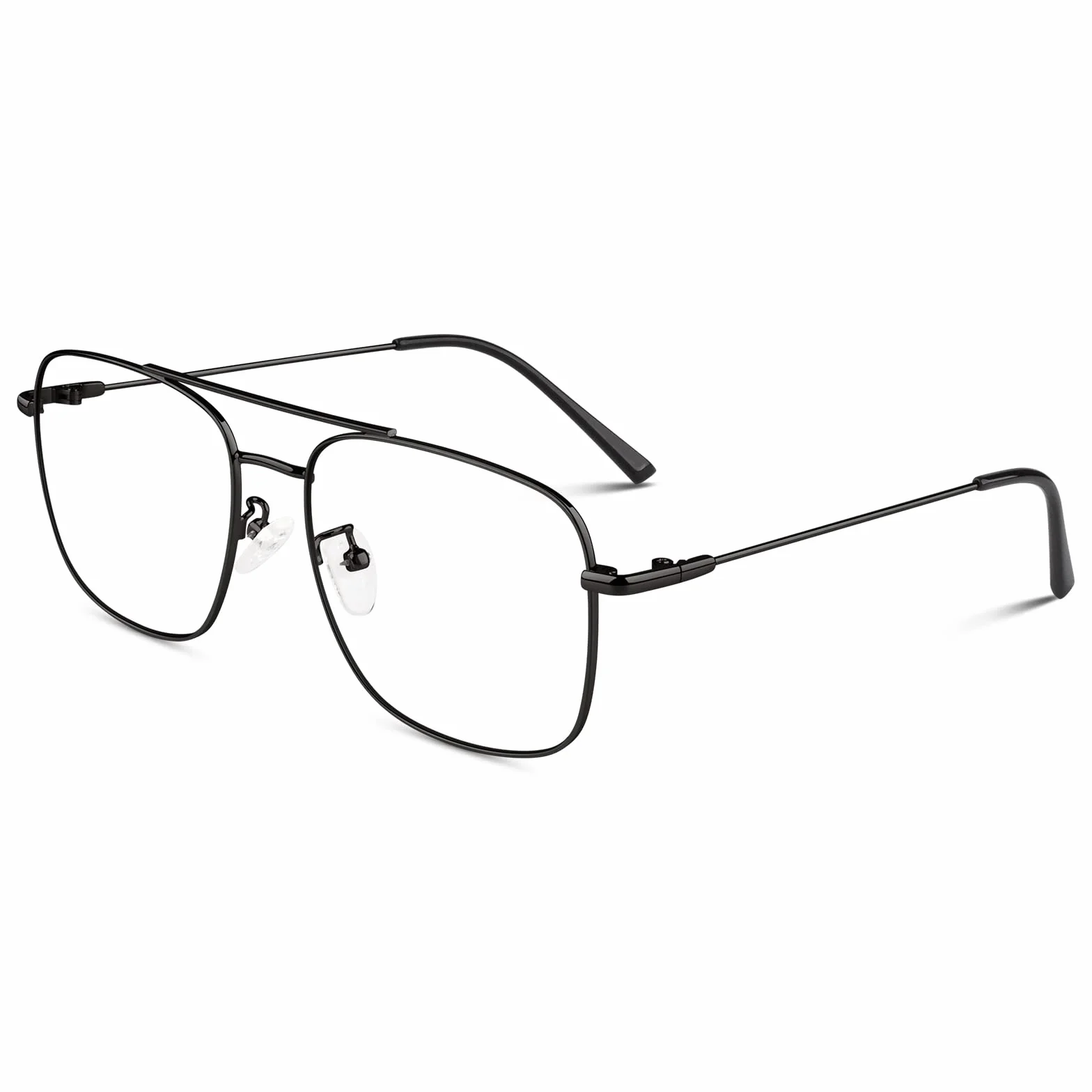 LINVO Okulary bez ostrości wzroku dla mężczyzn i kobiet, klasyczne metalowe oprawki, oprawka okularów, styl vintage, okulary pilotki, sztuczne okulary