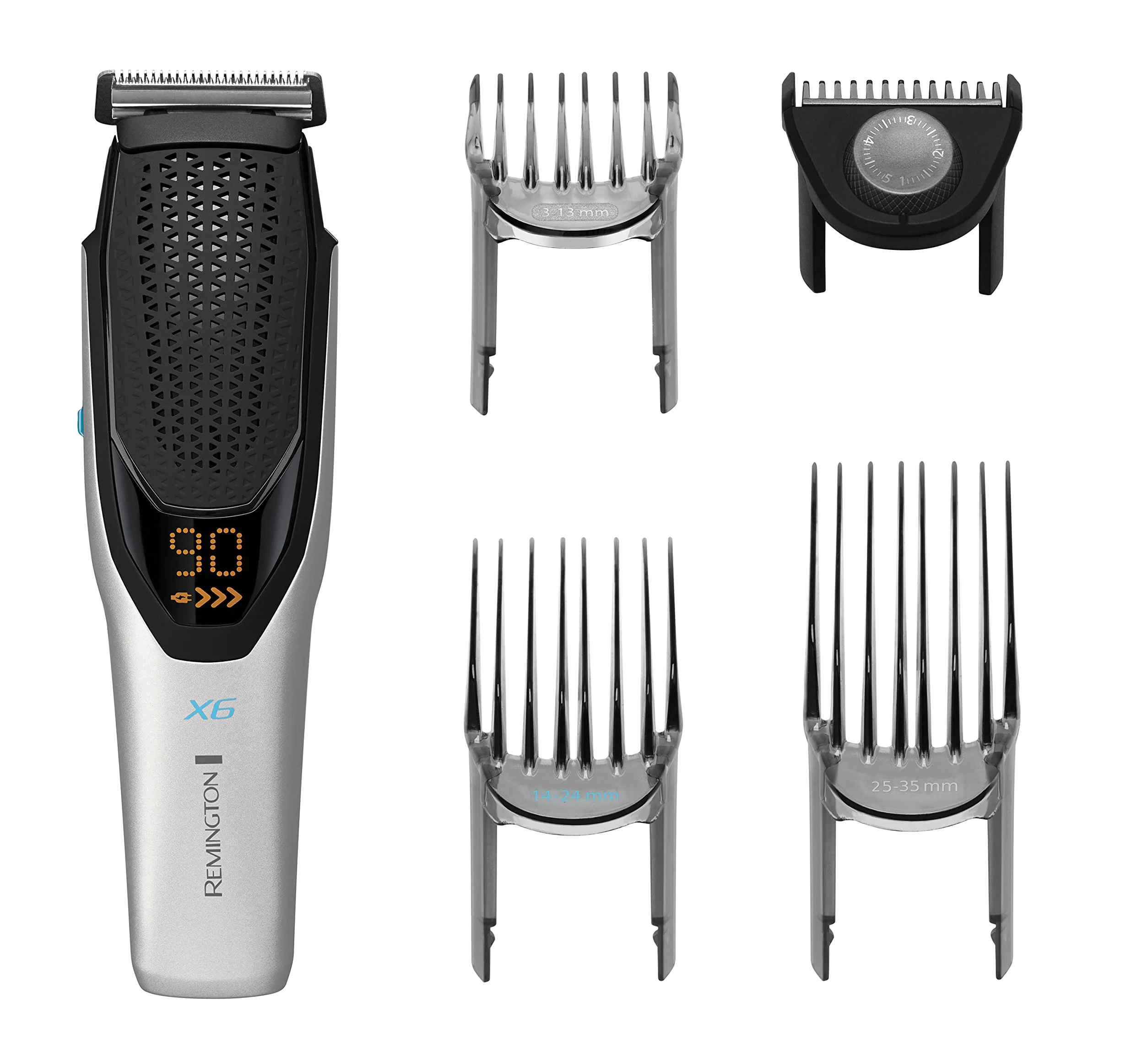 Remington maszynka do włosów bezprzewodowa, ostrza ze stali japońskiej, 3 nakładki 3-35mm, Power-X X6