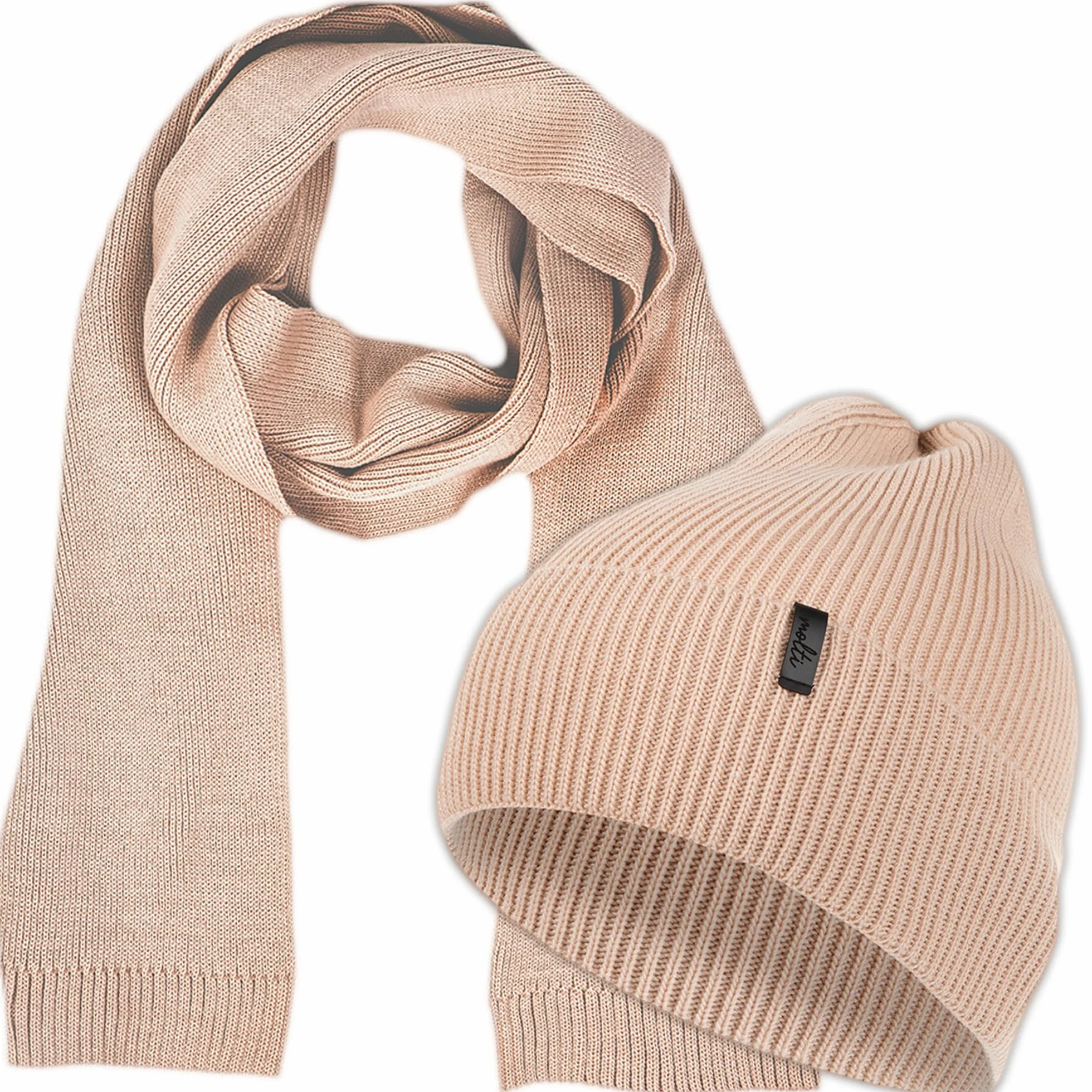 Molti Zestaw czapek i szalików dla kobiet, czapka beanie damska, jesienna/zimowa, szalik, ciepła czapka damska, zestaw 2 w 1, wybór kolorów