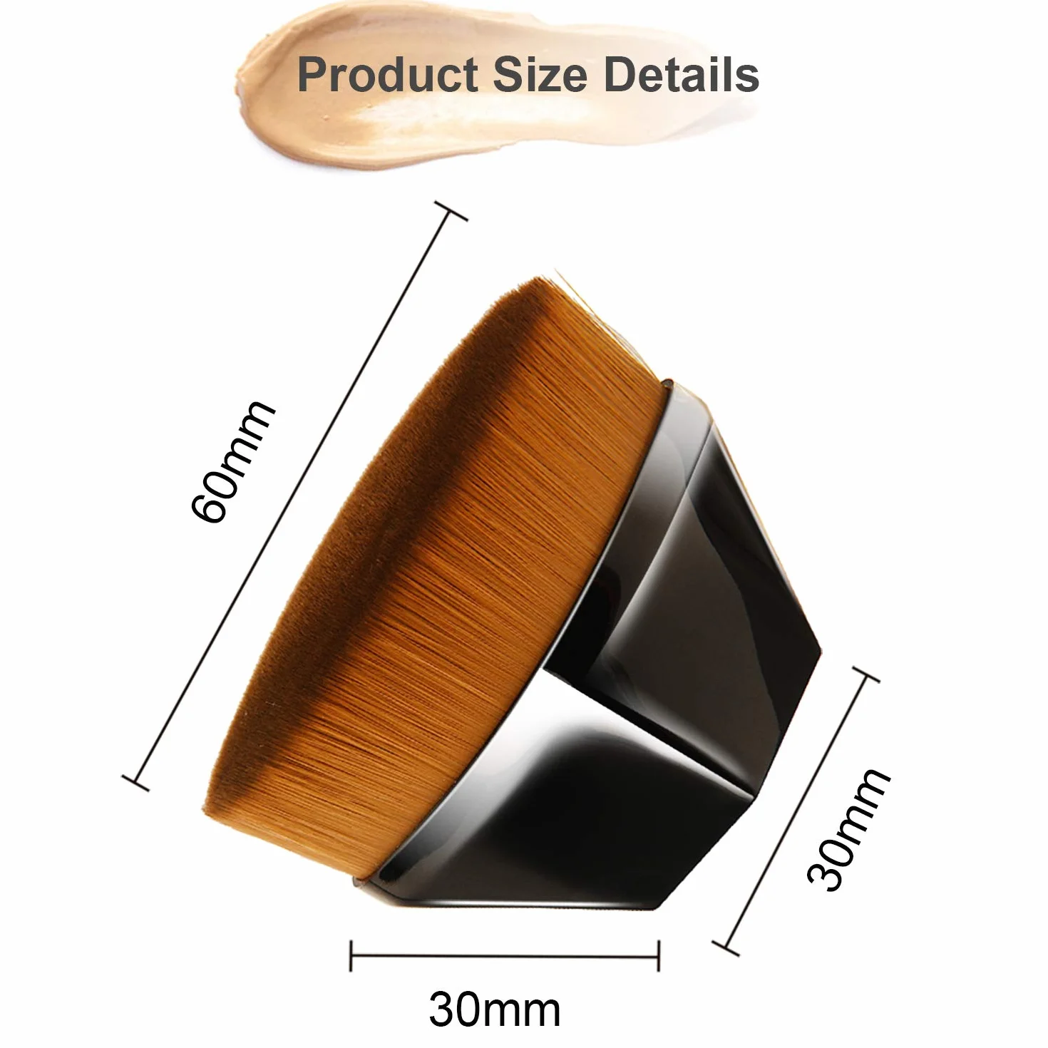 Endoto 2 sztuki Nieskazitelny pędzel do podkładu, Kabuki Magic Face Brush Flat Top Wielofunkcyjny do nieskazitelnego pudru, mieszania kosmetyków płynnych lub kremowych z przenośnym etui