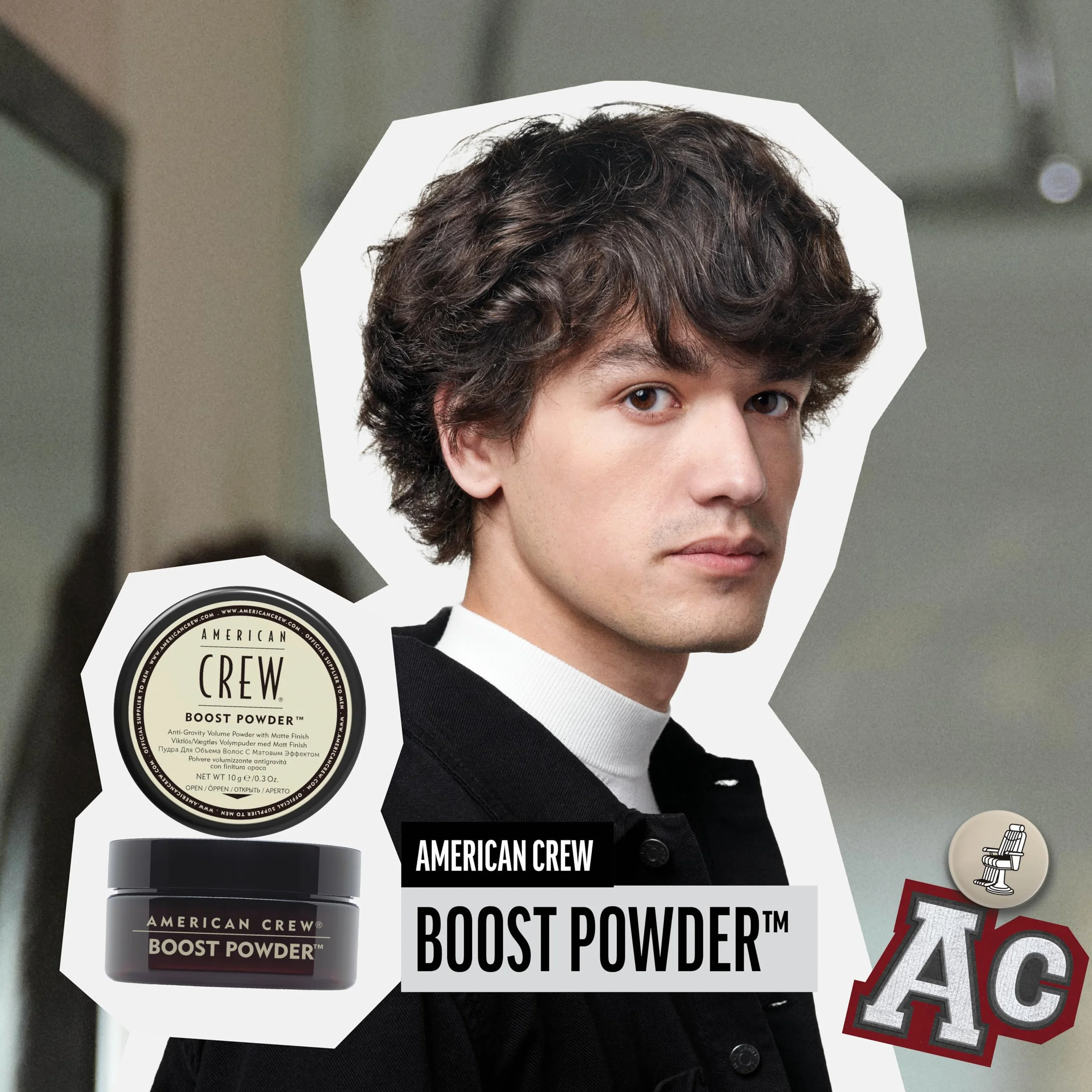 AMERICAN CREW Classic Boost Powder, 20 g, puder do stylizacji dla mężczyzn, produkt do włosów o średniej przyczepności, produkt do stylizacji gęstszych, bardziej przyczepnych włosów i matowego