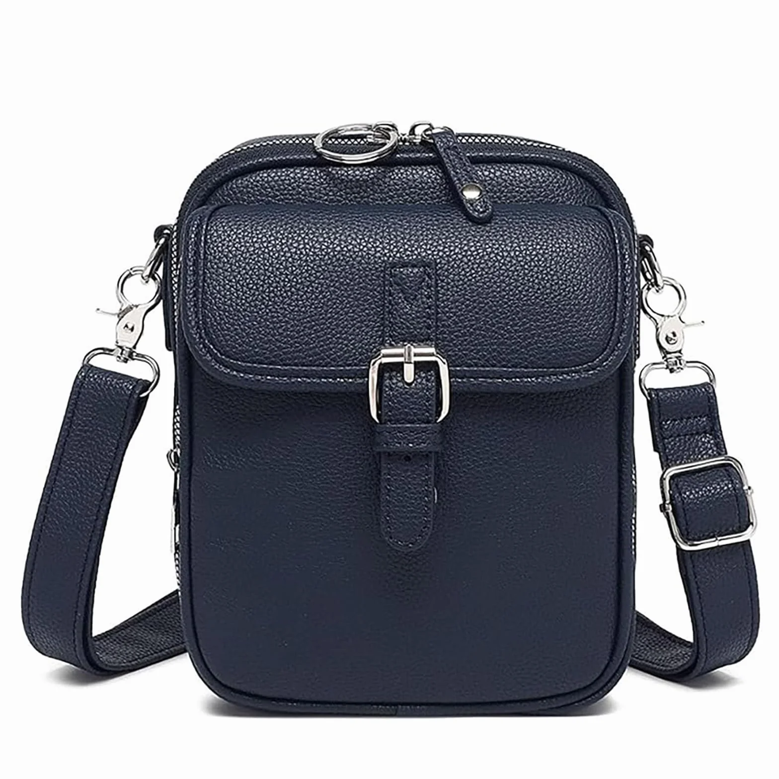 Balconfoster Torba crossbody, Rzeźba Skórzana Torba Crossbody, Vintage Podwójna Warstwa Antykradzieżowa Retro, Duża Pojemność