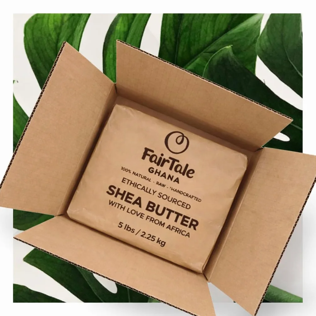FairTale GHANA Raw African Shea Butter 2.25 kg Wild harvested, Ethically sourced, 100% Natural, Unrefined, Plant Based, Vegan, Ivory