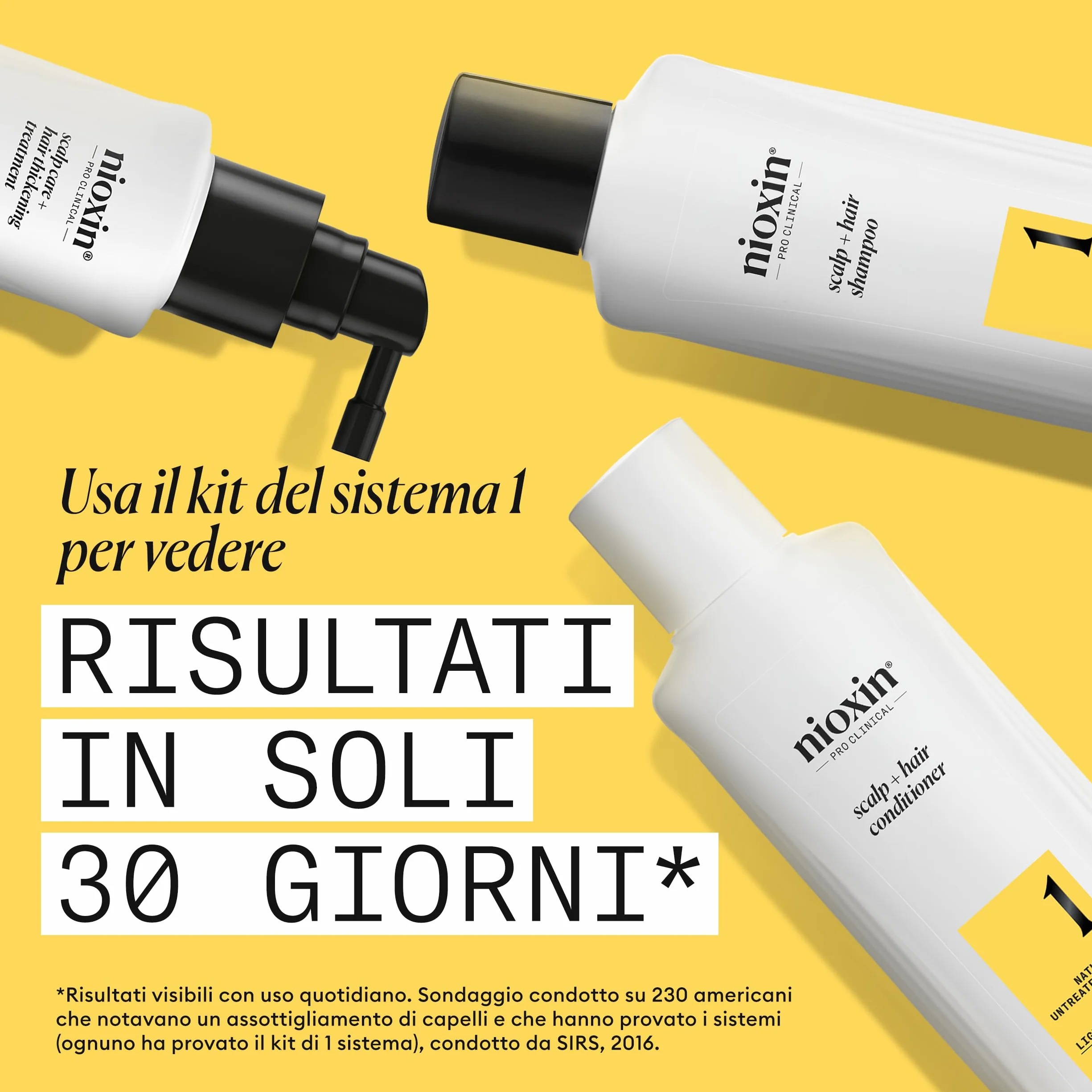 Nioxin Scalp + system zagęszczania włosów, 1 zestaw do trefazy - do włosów naturalnych z łagodnym przerzedzaniem - szampon, odżywka i pielęgnacja skóry głowy (300 + 300 + 100 ml)