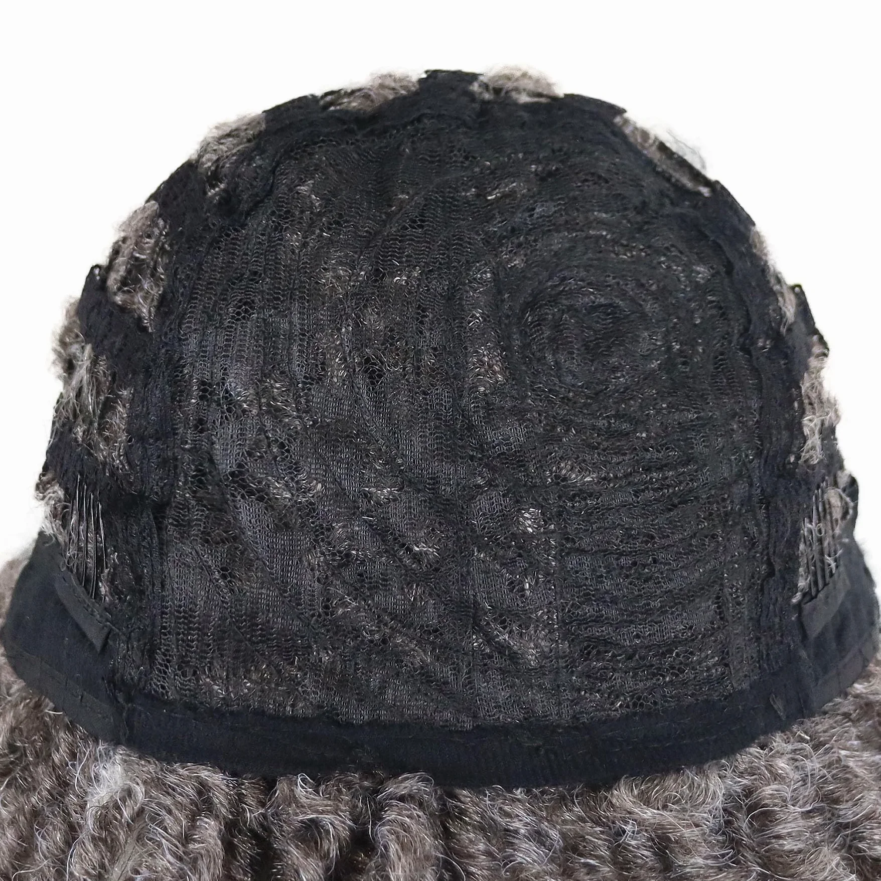 GNIMEGIL Krótka Peruka Dreadlock mężczyzna ombré-szara realistyczny Twist Rasta Cosplay kostium impreza