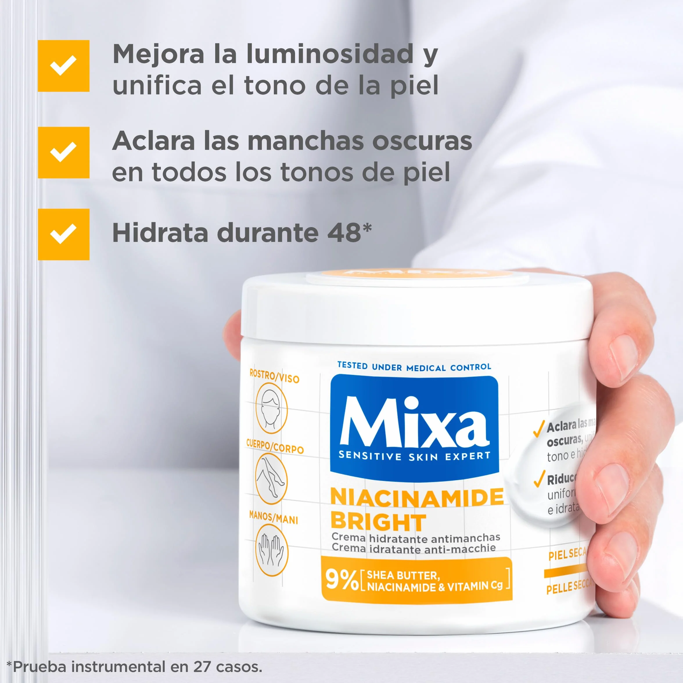 Mixa Niacynamid Bright krem nawilżający przeciw plamom 400 ml