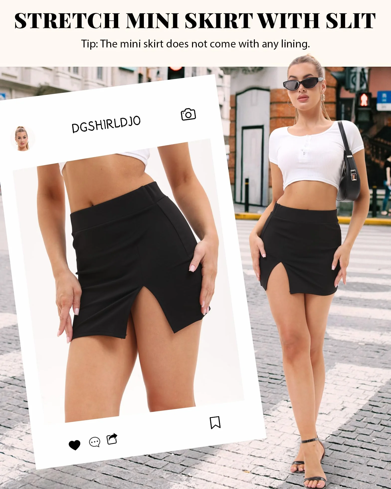 Damska mini spódnica ołówkowa z wysokim stanem rozcięcie seksowna elastyczna czarna dopasowana mini spódnica bodycon