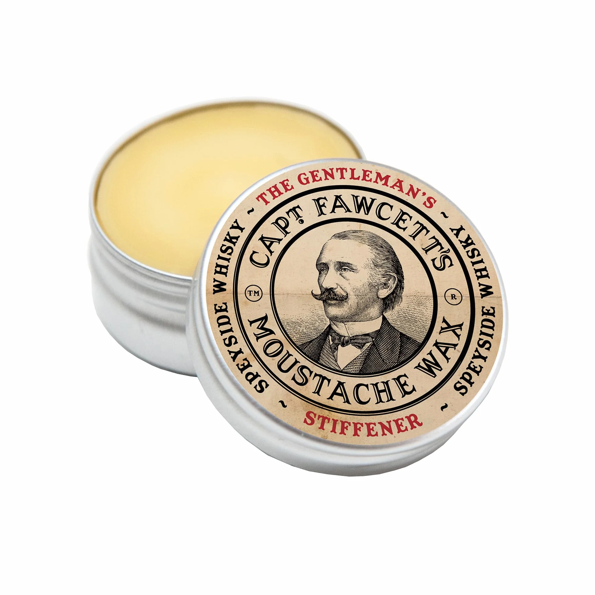 CAPTAIN FAWCETT Wosk Wąsy Gentleman's Stiffener Maltańska whisky 15ml, Czarny, Standardowy