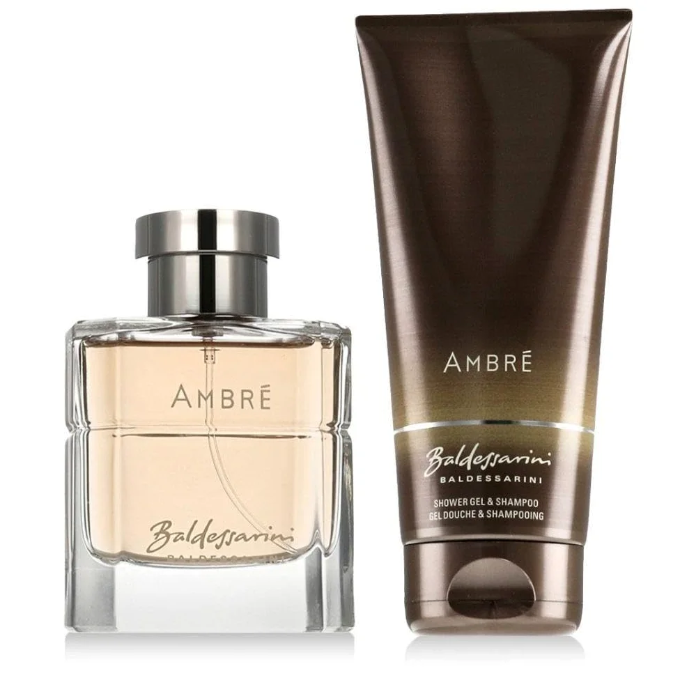 BALDESSARINI AMBRE EAU DE TOILETTE 50 ml + żel DUCHA 200 ml zestaw REGALO