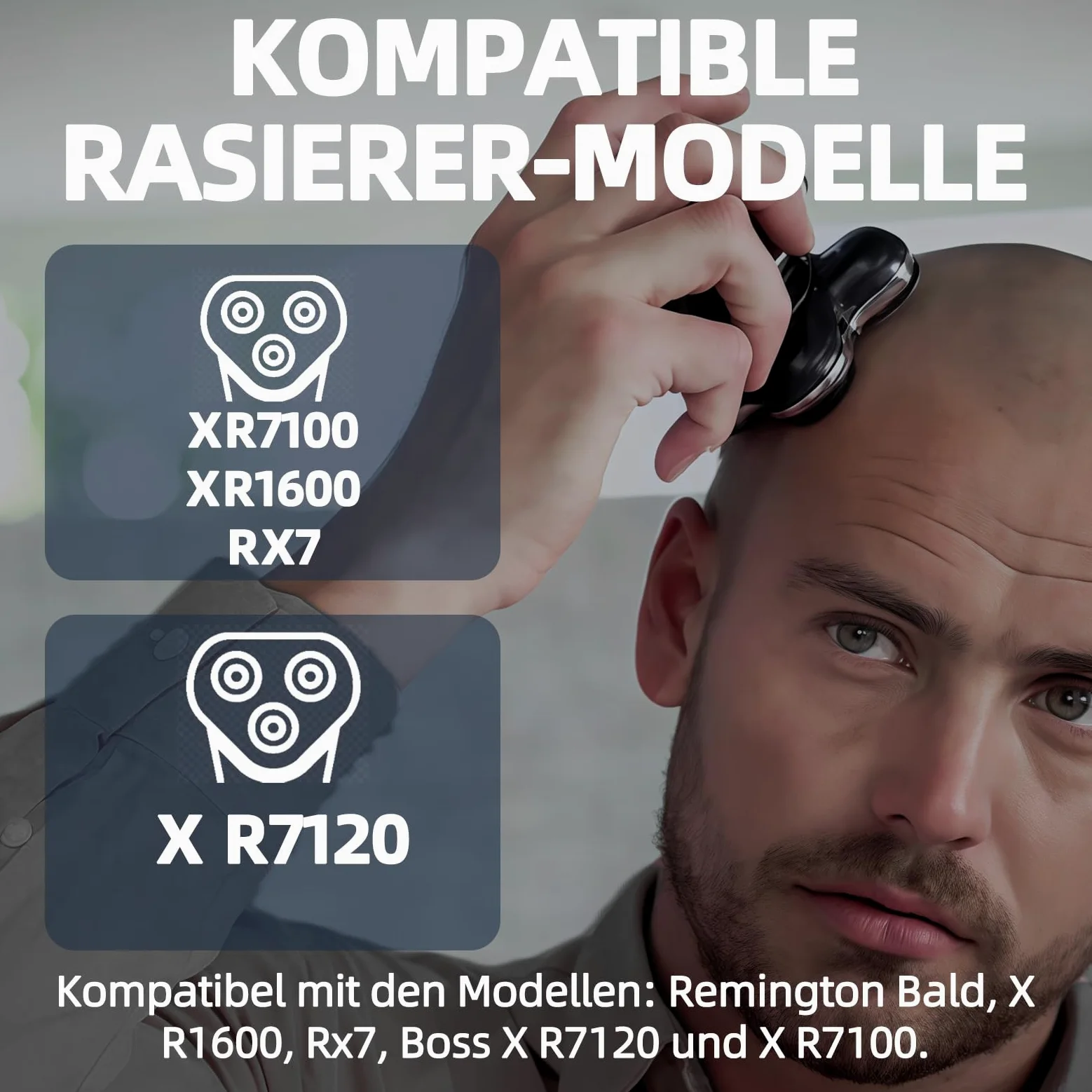 Wymienne głowice do golenia, pasują do golarek Remington Bald i X R1600/Rx7/Boss X R7120/X R7100, 2 sztuki