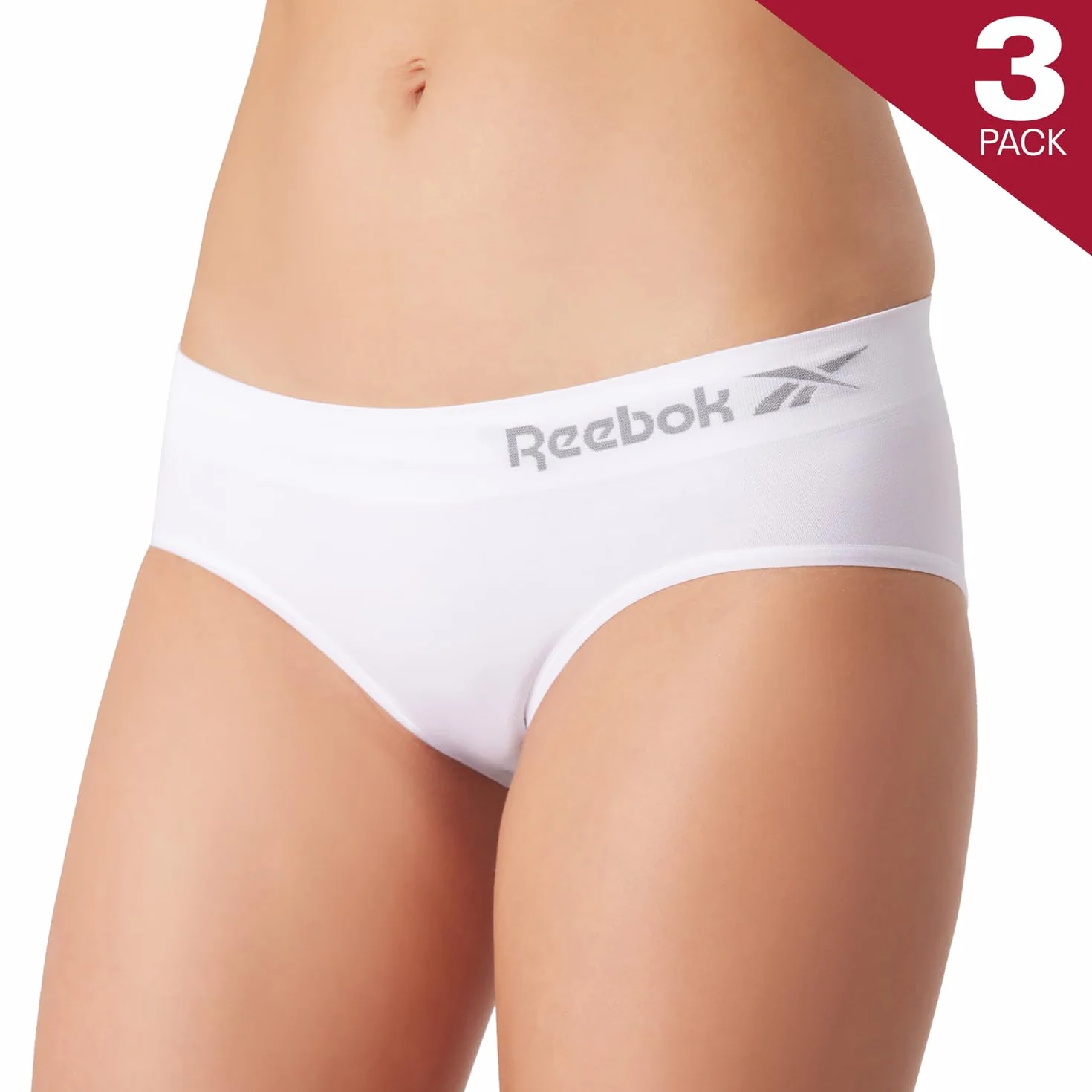 Reebok Damen Raina Damenunterwäsche (3er Pack), Czarny/biały/szary marl, S