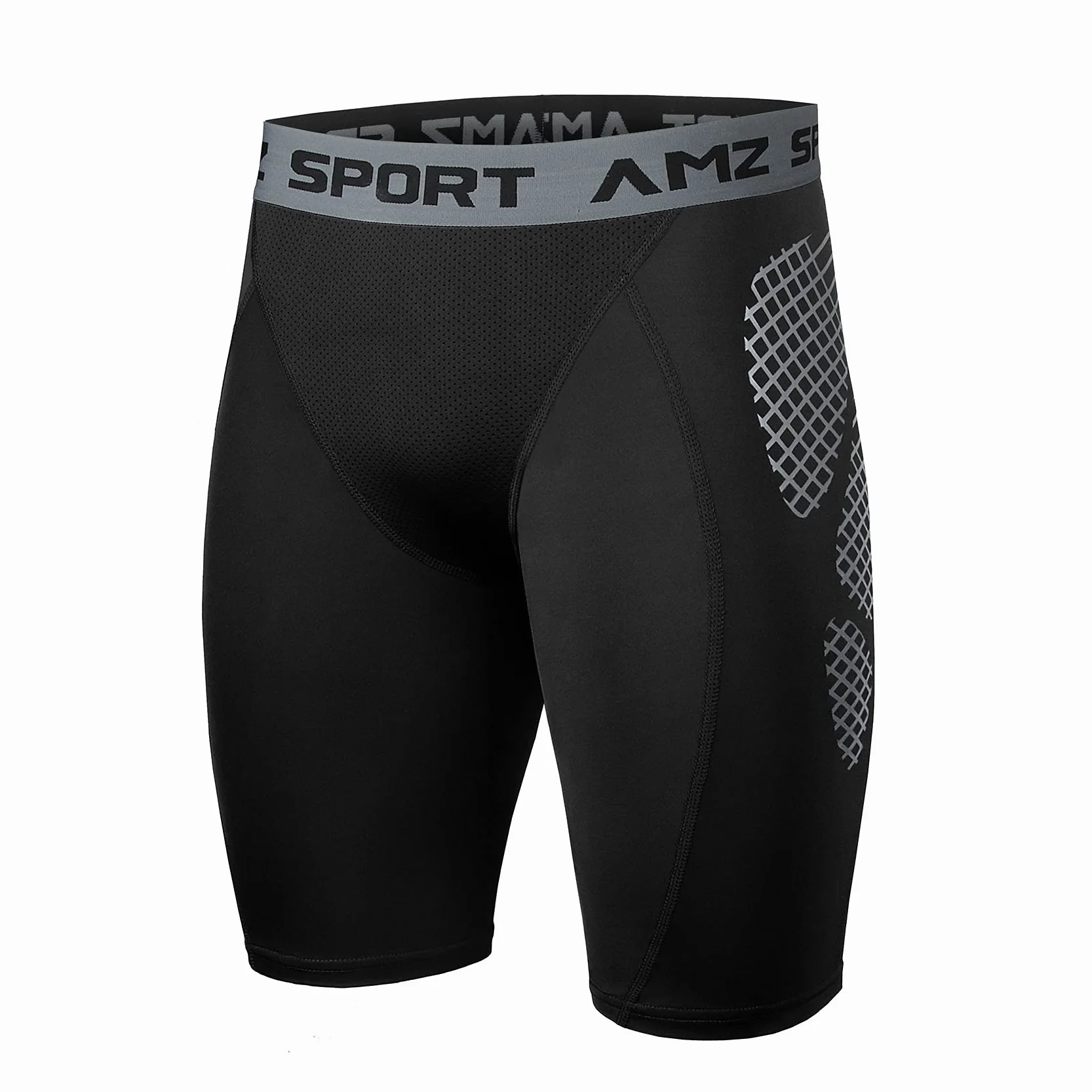 AMZSPORT Męskie spodenki kompresyjne, krótkie spodnie na siłownię Oddychające spodenki sportowe do biegania