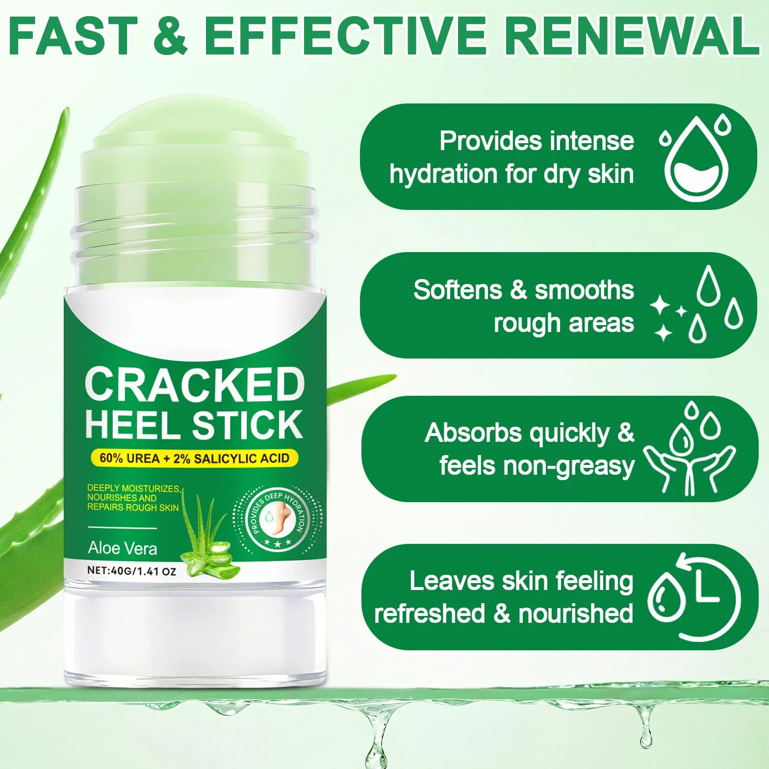 Mocznik w sztyfcie do pięt 60% z kwasem salicylowym 2% 40 g Aloe Vera
