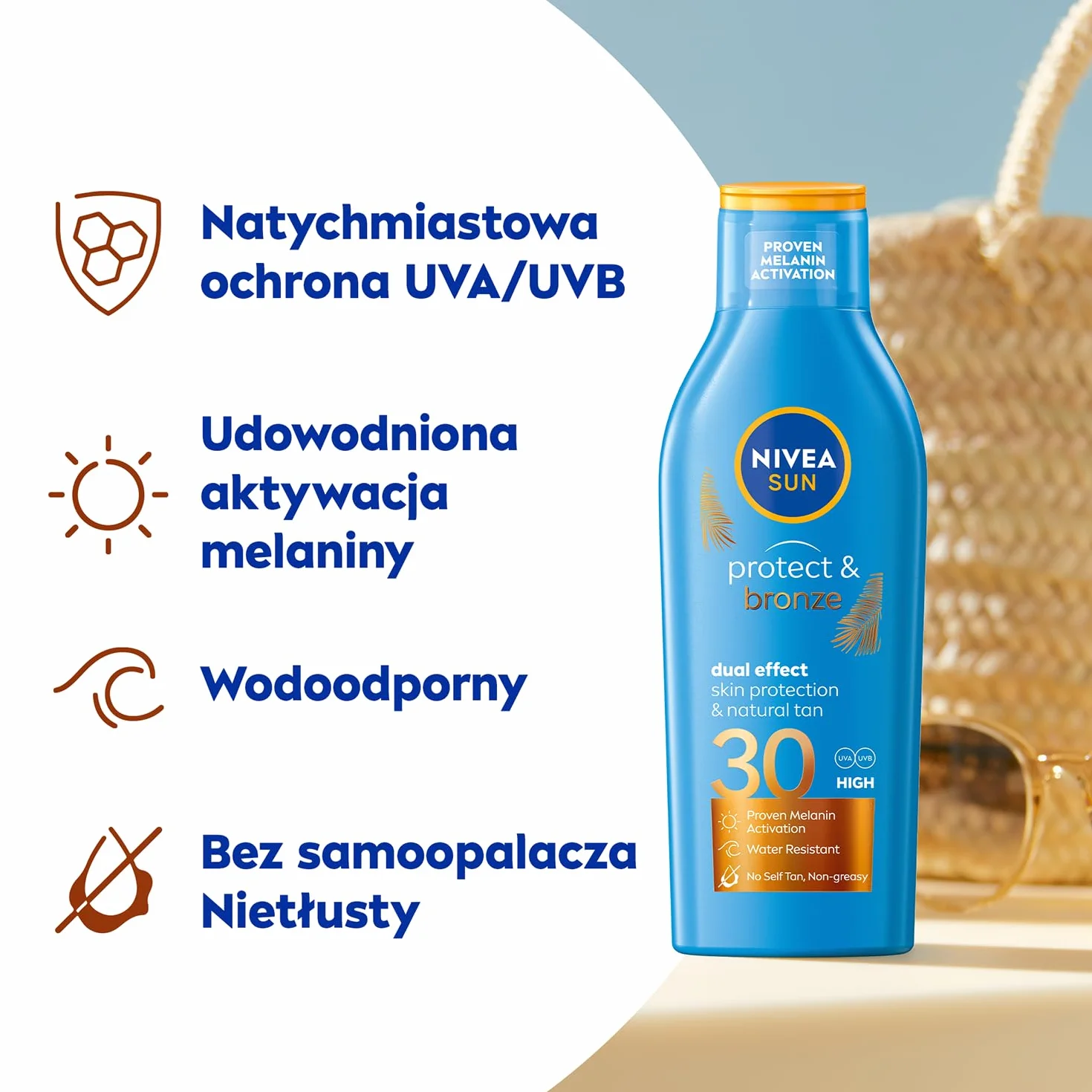 NIVEA SUN Balsam do opalania aktywujący naturalną opaleniznę SPF 30 200 ml