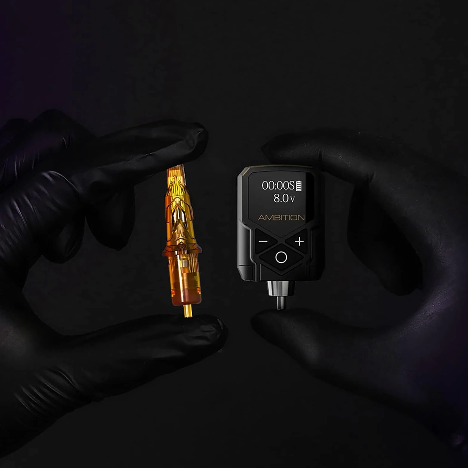 Zasilacz do tatuażu - Ambition Kuark Mini Bezprzewodowy przenośny akumulator litowy RCA Tattoo 1800 mAh z cyfrowym wyświetlaczem LED do rotacyjnej maszynki do tatuażu