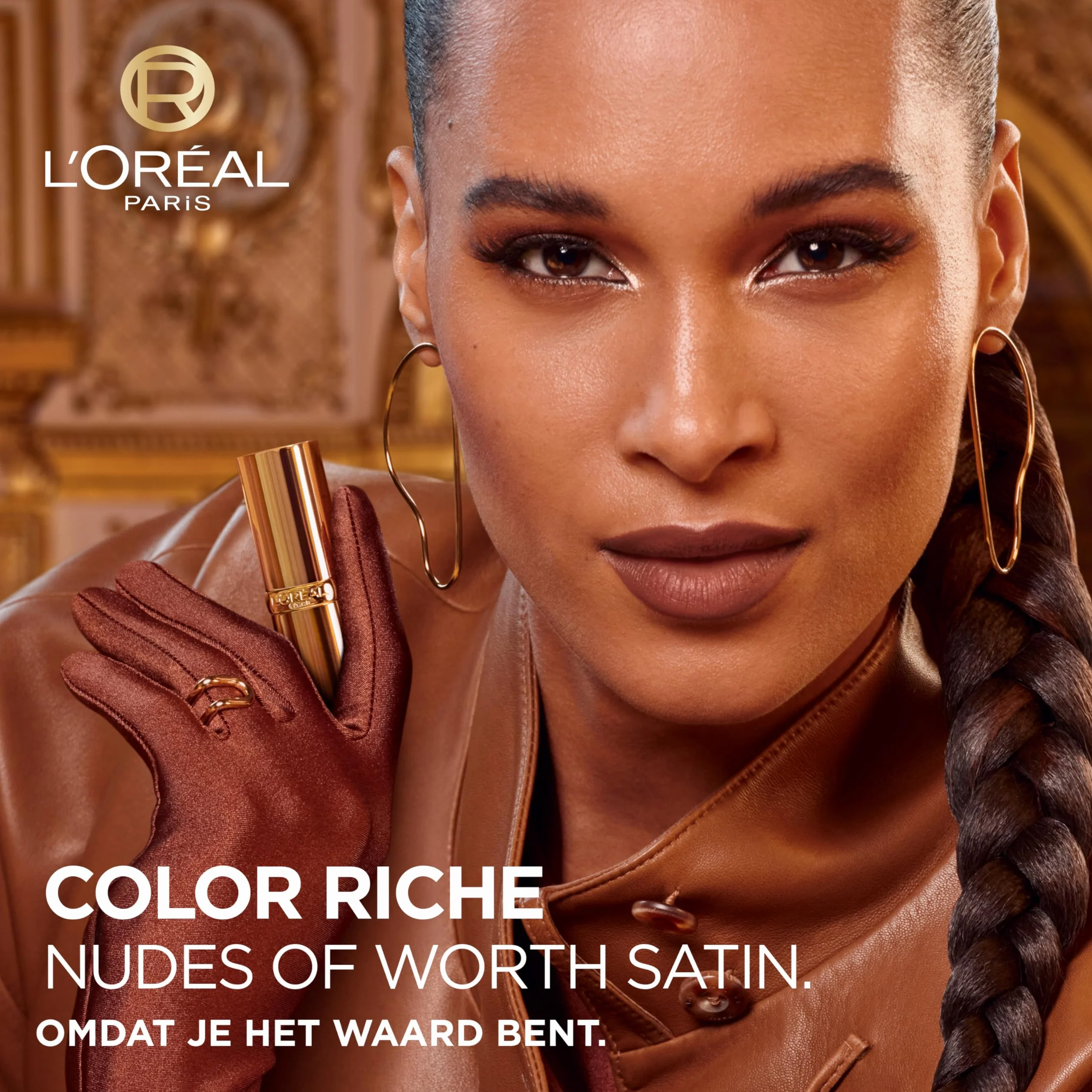 L'Oréal Paris Pomadka do ust zapewnia jedwabiste wykończenie i nawilżenie przez 12 godzin, 75% składników odżywczych, kolor satynowy nude, kolor: 635 Worth It Medium, 4 g