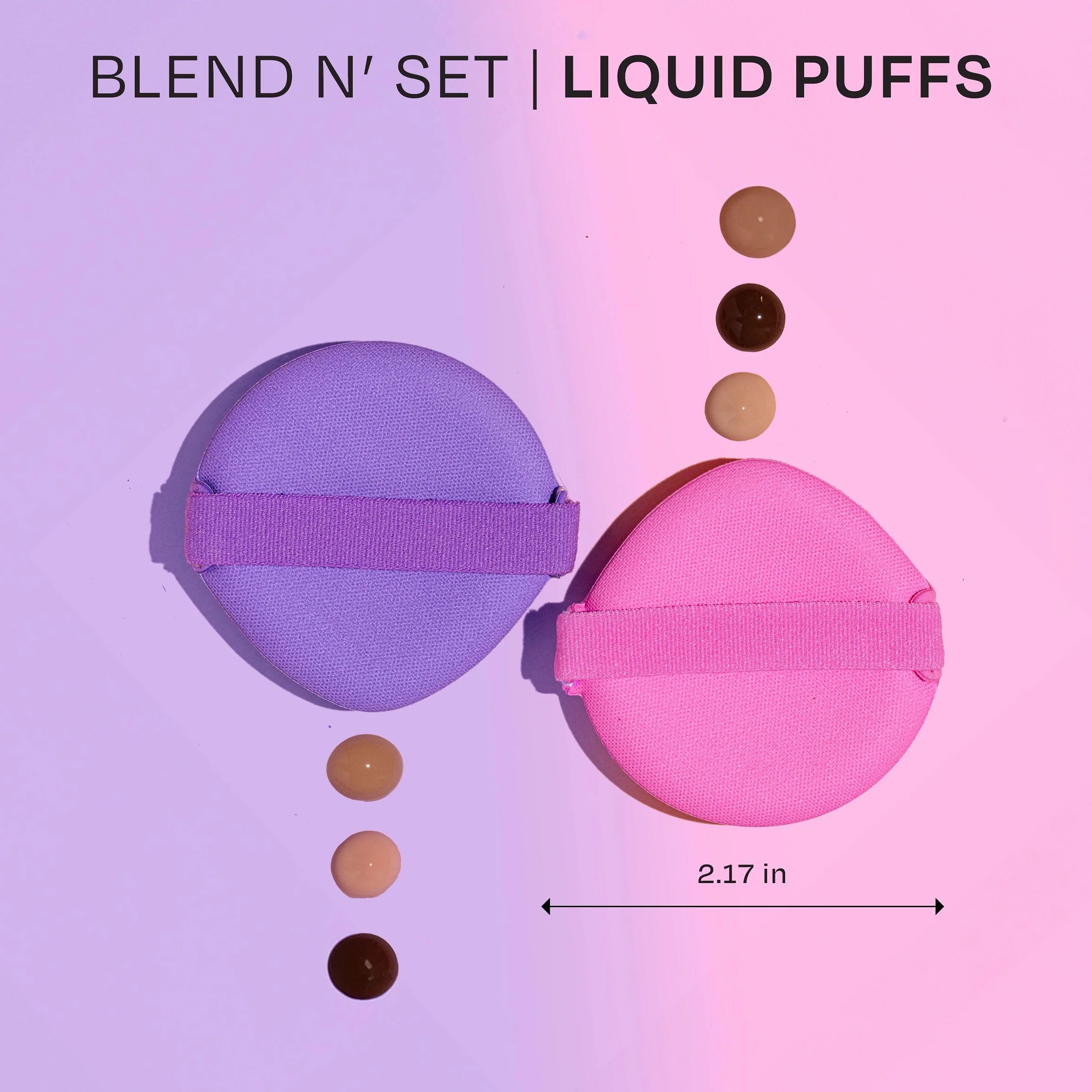 Freeman Blend N' Set Liquid Puff 8 Count Round Makeup Blending Puffs for Liquid & Cream Concealer Blush Highlight