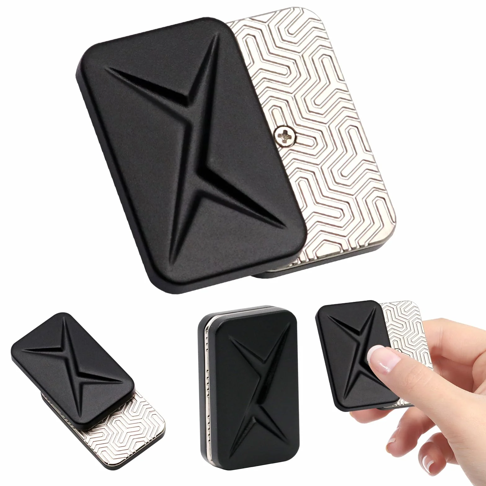 OBEST Fidget Slider EDC Toys, zabawka przeciwlękowa dla dorosłych, zabawka dla autyzmu i TDHD, prezenty dla młodzieży (czarne)