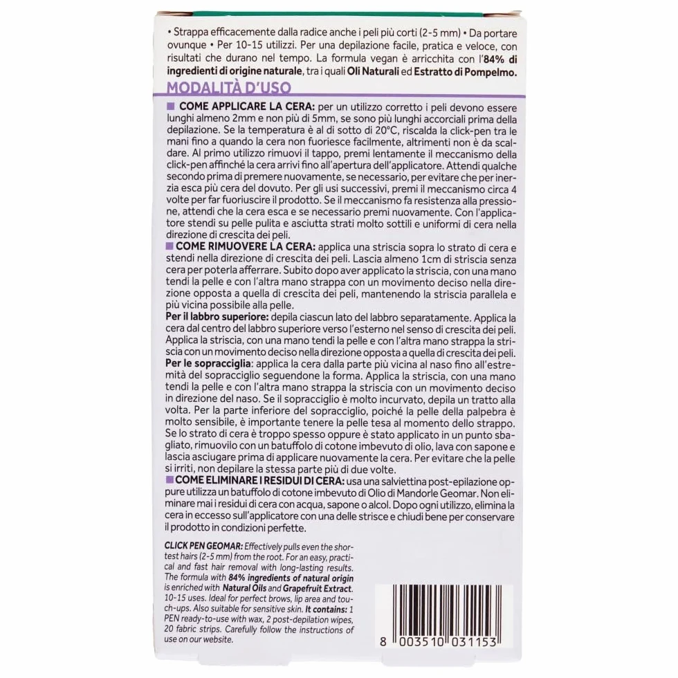 GEOMAR Click-Pen wosk do twarzy z naturalnymi olejkami i ekstraktem z grejpfruta, 95% naturalnego pochodzenia, wyprodukowano we Włoszech, 1 x 3,6 ml