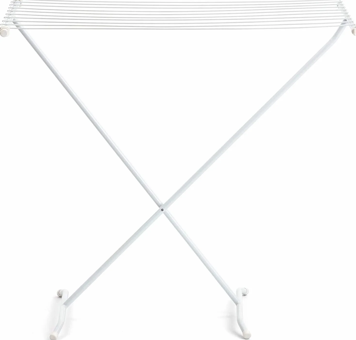 Rayen 0033.11 stal | linka do suszenia prania 10 m | składana suszarka na pranie | do wewnątrz i na zewnątrz | stopowa, matowa biel, 90 x 53,5 x 82 cm