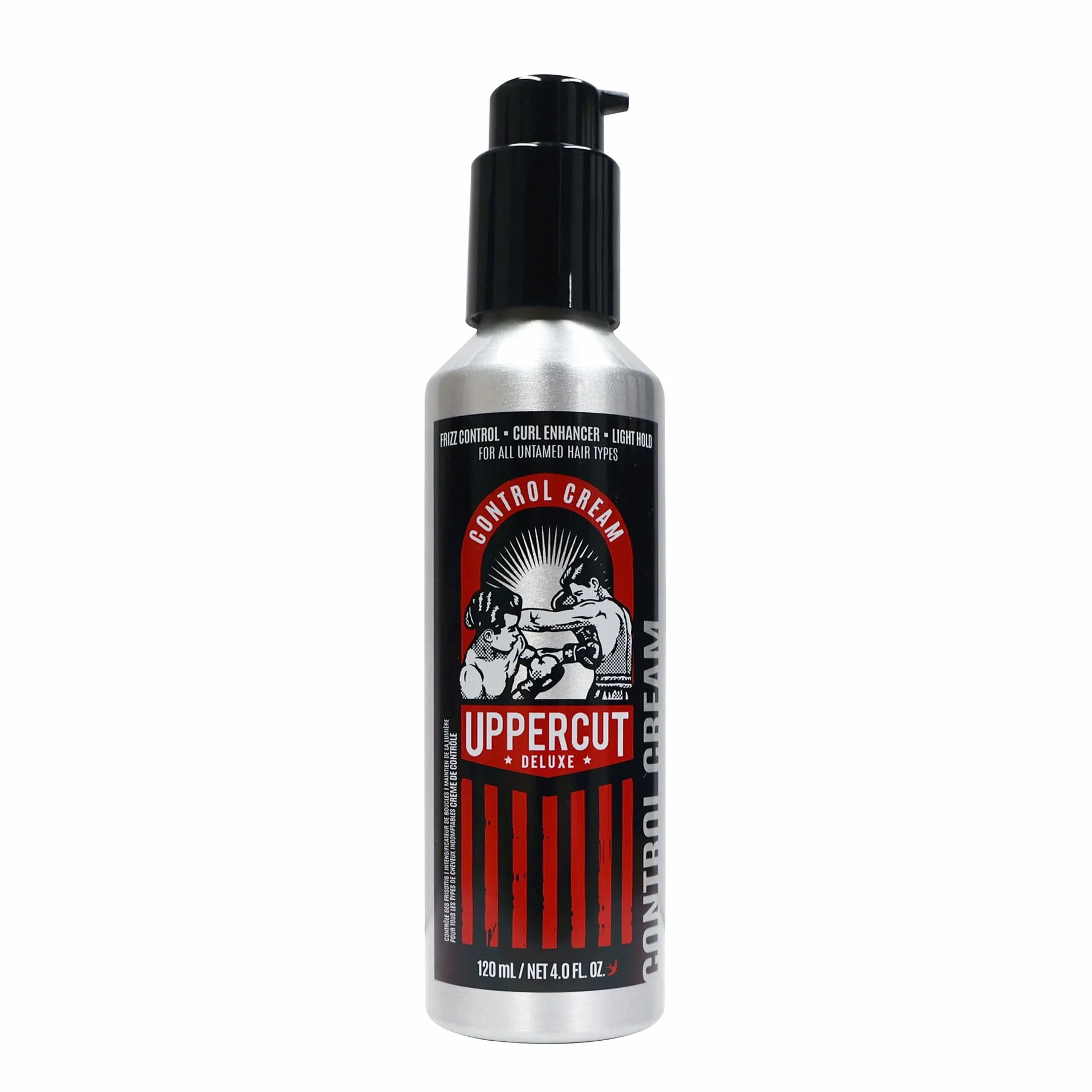 Uppercut Deluxe Control Cream, Męski Krem do Włosów o Średnim Utrwaleniu do Kontroli Puszenia i Loków, Kondycjonujący Krem do Włosów o Naturalnym Wykończeniu 120ml
