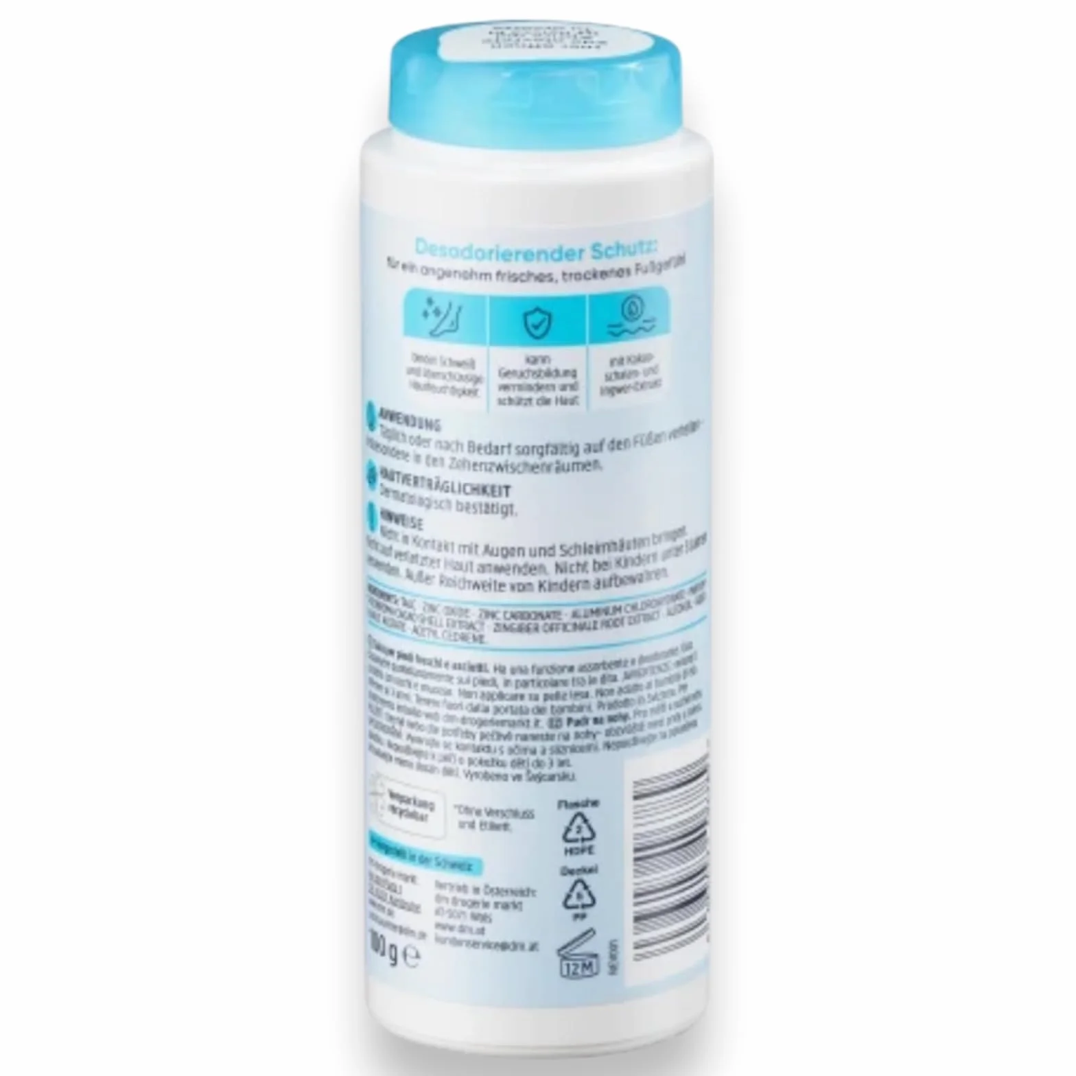Puder do stóp firmy Balea, dezodoryzujący i wiążący wilgoć, 2 x 100 g, do świeżych i suchych stóp