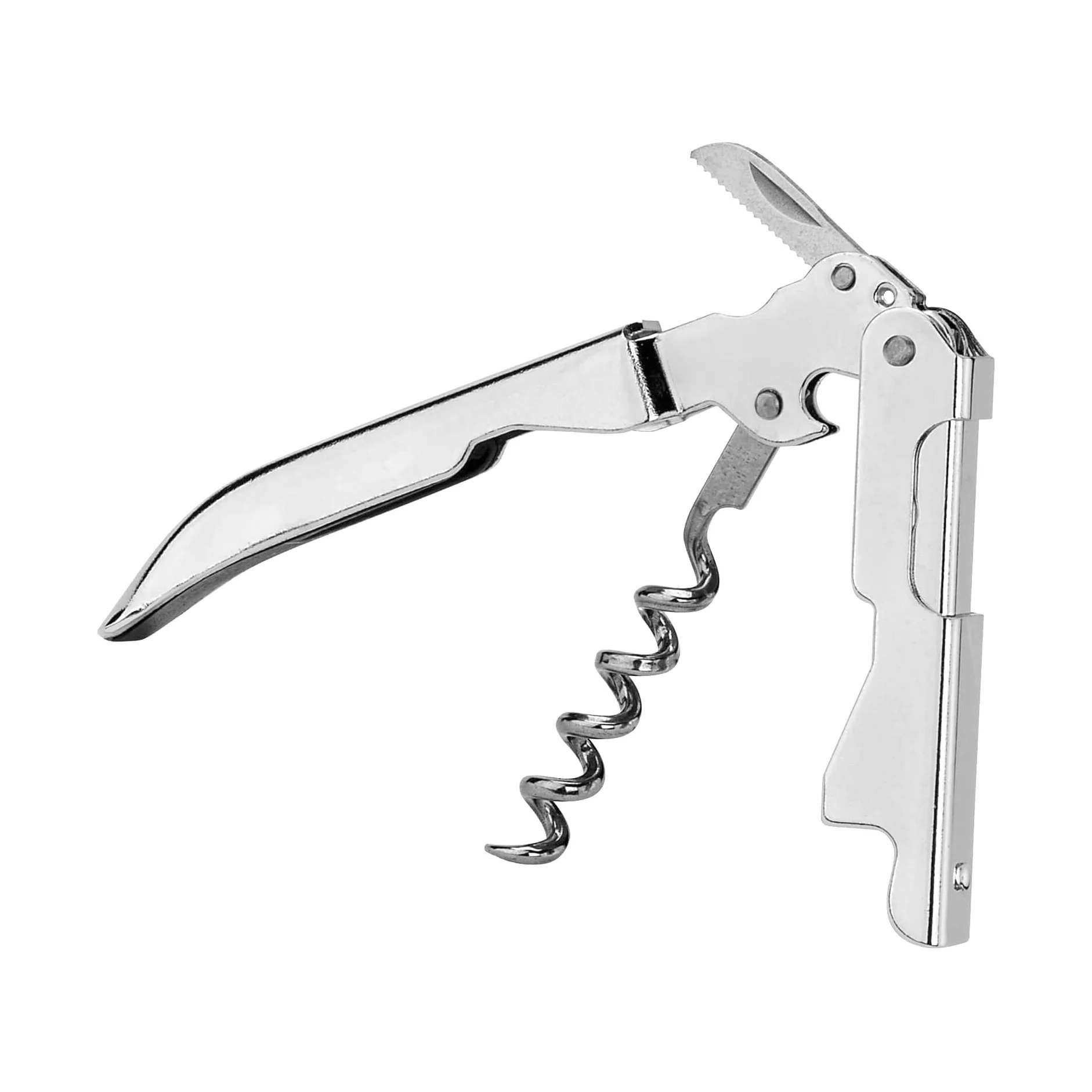 Fackelmann Kelnerski korkociąg "Doublepull" ze stali nierdzewnej, srebrny, 15 cm