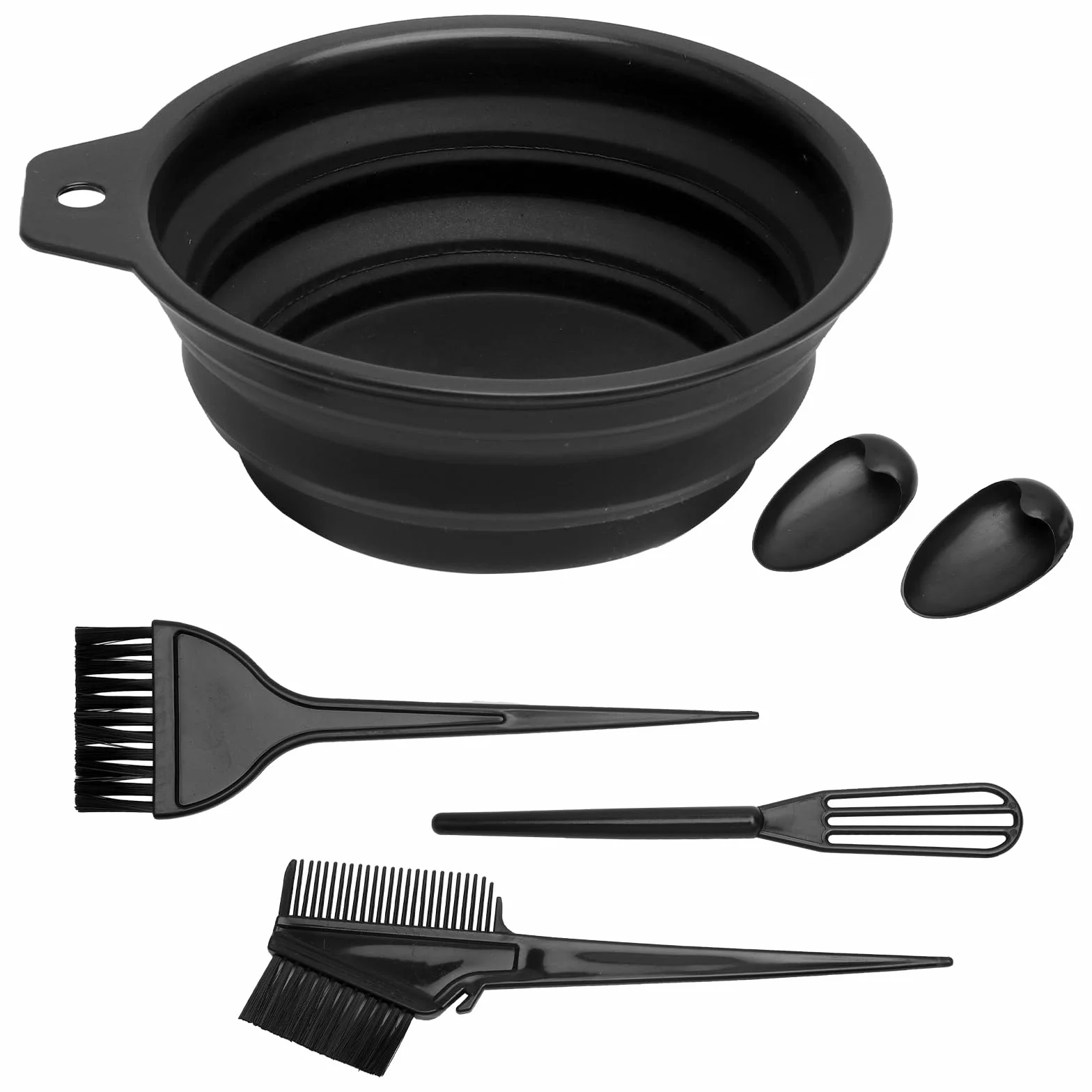 Zestaw 5 pędzli do farbowania włosów, grzebień do farbowania włosów, zestaw do farbowania włosów, akcesoria do farbowania włosów, akcesoria do salonu DIY, w zestawie misa do farbowania włosów, pędzel