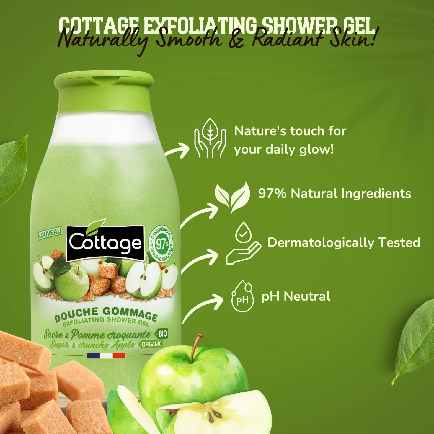 Peeling Peeling - Organiczny cukier i chrupiące jabłko - 97% składników pochodzenia naturalnego