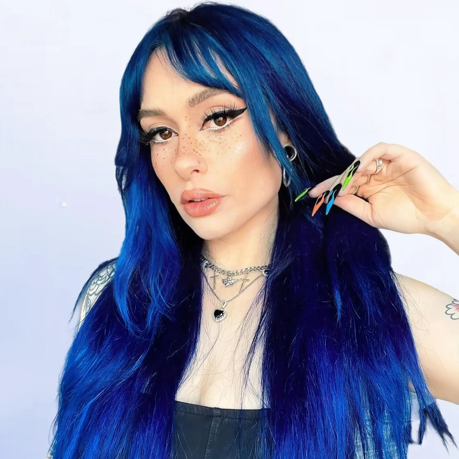 10 pasemek do wpięcia, klipsy, włosy, kolor niebieski, na imprezę, jako prezent, Cosplay
