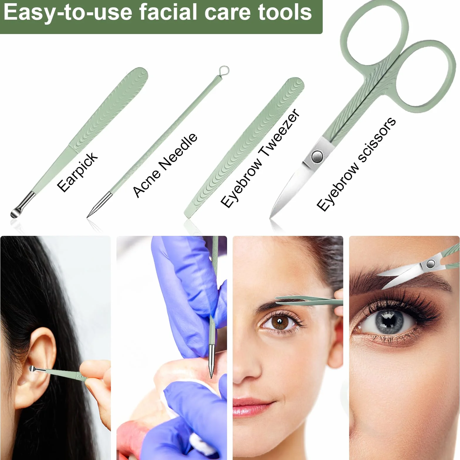 DUAIU Zestaw do manicure, 12 szt. obcinaczy do paznokci, profesjonalny zestaw do pielęgnacji paznokci ze stali nierdzewnej, zestaw do pedicure, zestaw do manicure z torbą ze skóry PU, prezent dla