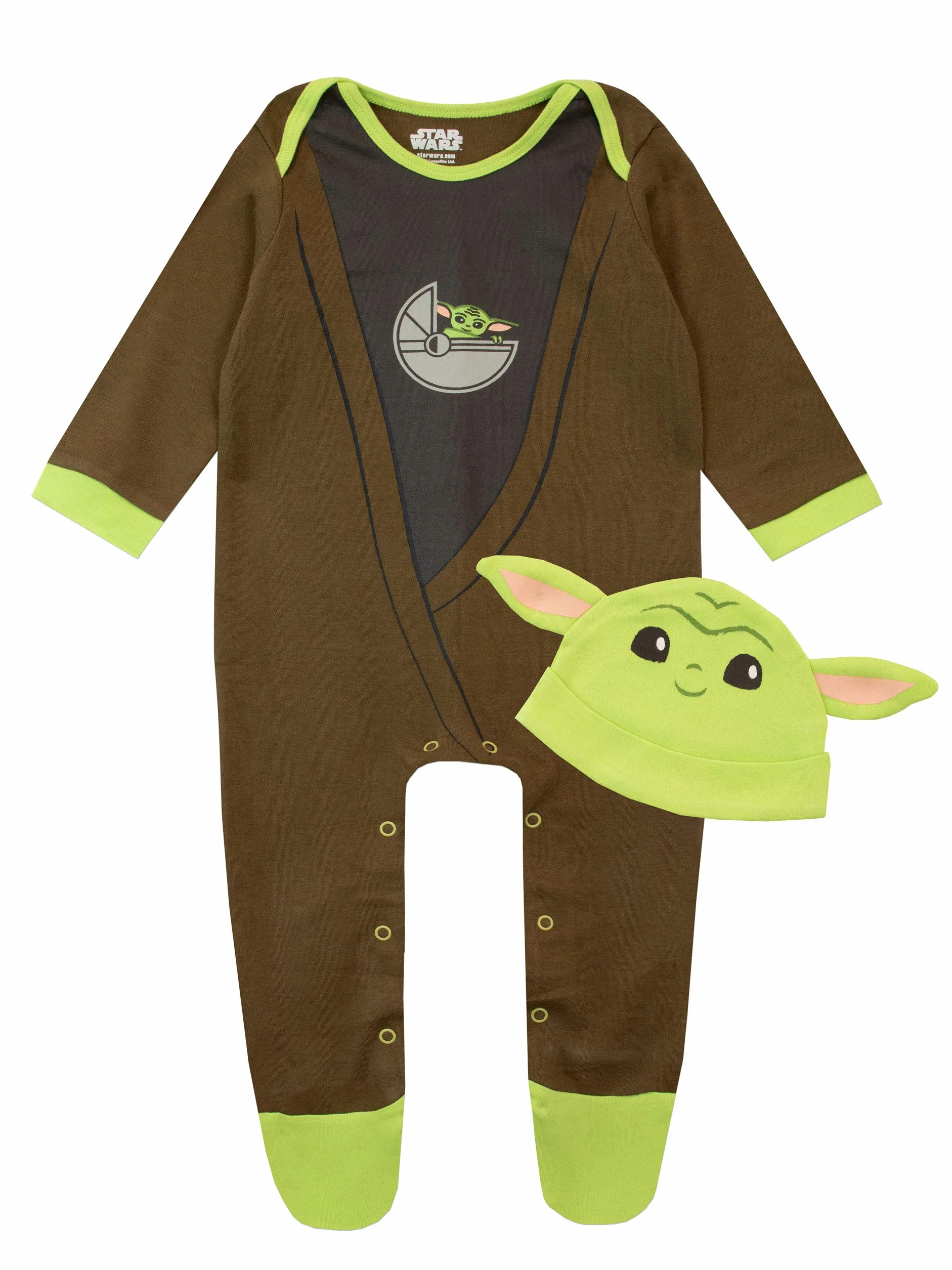 Star Wars Śpioszki i kapelusz dla chłopców z motywem Mandalorian Baby Yoda