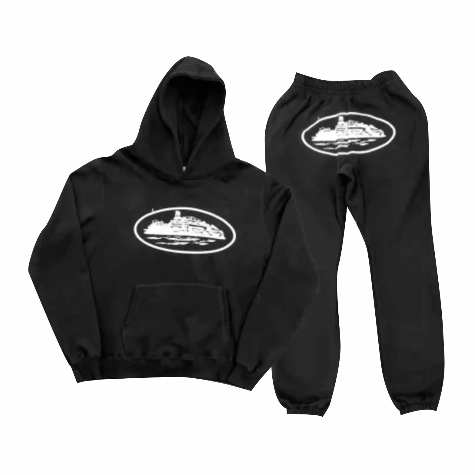 Nofs męski dres do joggingu, strój sportowy dla mężczyzn, strój rekreacyjny Y2K, strój rekreacyjny, dwuczęściowy, bluza z kapturem Y2K i spodnie do biegania, streatwear dla mężczyzn