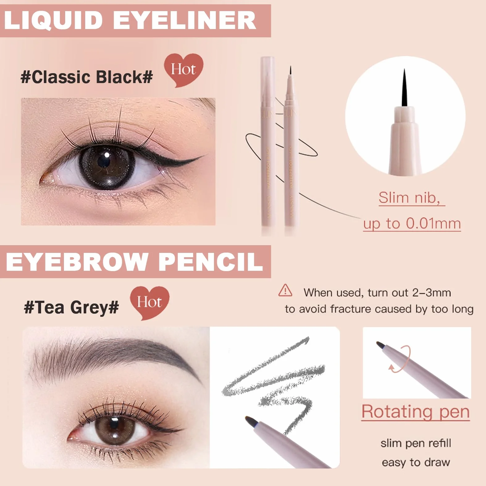 EONFAVE zestaw do makijażu 11 szt. prezentowy błyszczyk róż paleta cieni powiek kredka brwi eyeliner krem BB
