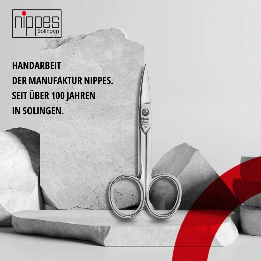 nippes Solingen Profesjonalne nożyczki do paznokci z hartowanej stali | 9 cm | nożyczki ze słomką zamykającą | uzupełnienie każdego zestawu do pedicure i manicure | jakość z Solingen