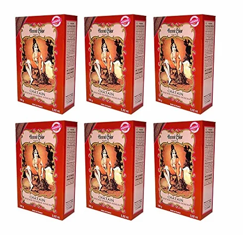 6 X 100 g Henna Color Naturhaarfärbemittel Proszek Kolor Ekologiczny Kastaniebrązowy - 6 Sztuk