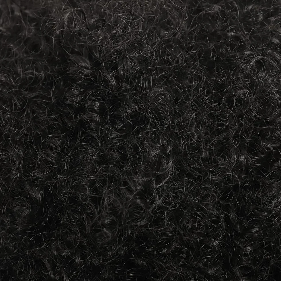 Syntetyczny kucyk typu Afro Puff, kręcony, z ściągaczem i dwoma klipsami, krótkie włosy typu kinky curly, doczepiany kok dla czarnoskórych kobiet, kolor 1B